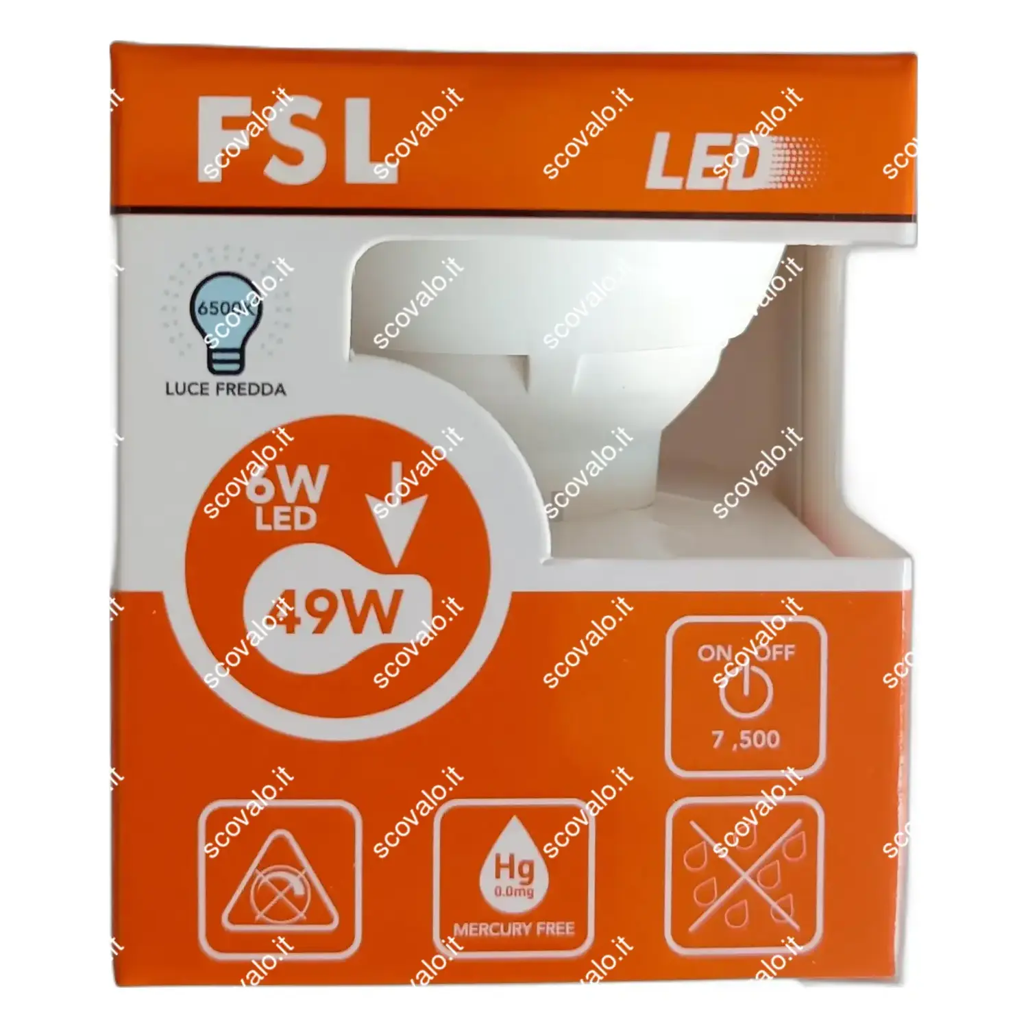 immagine lampadina led faretto spot 230v gu10 6 watt bianco freddo