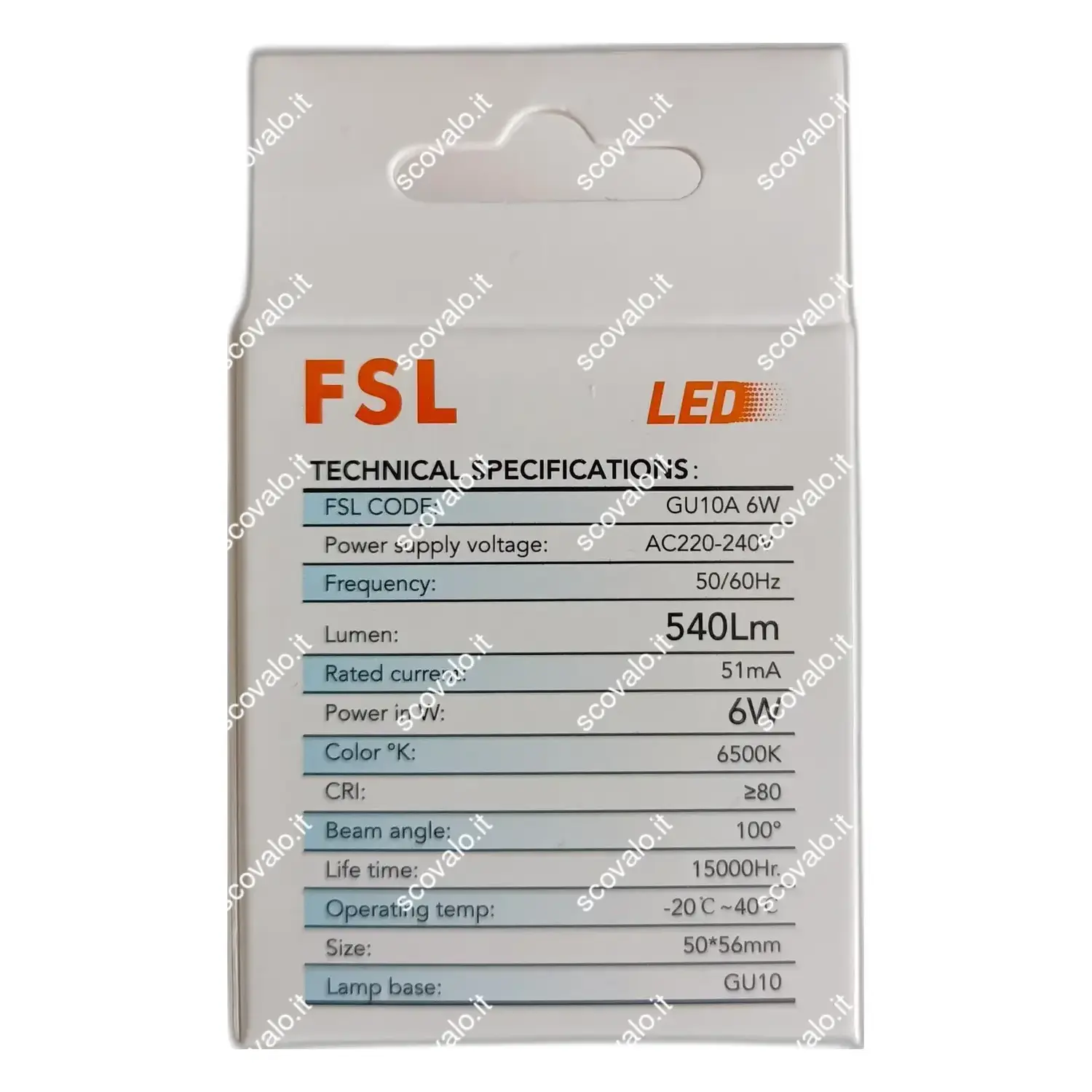 immagine lampadina led faretto spot 230v gu10 6 watt bianco freddo