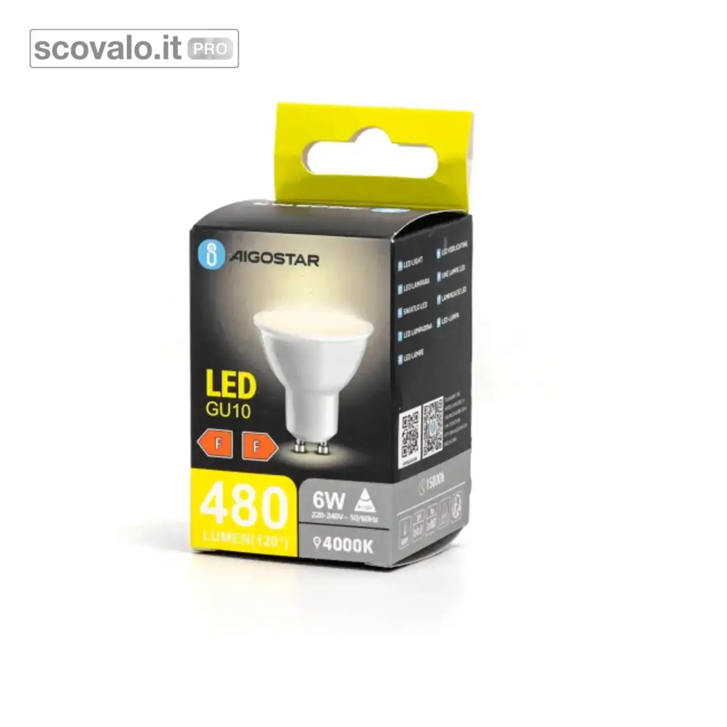 immagine del prodotto Lampadina LED GU10 6W 4000K Bianco Naturale 480lm 56x50mm Spot 230V