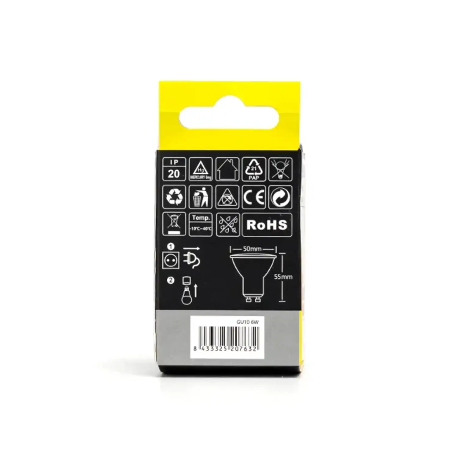 immagine Lampadina LED GU10 6W 4000K Bianco Naturale 480lm 56x50mm Spot 230V