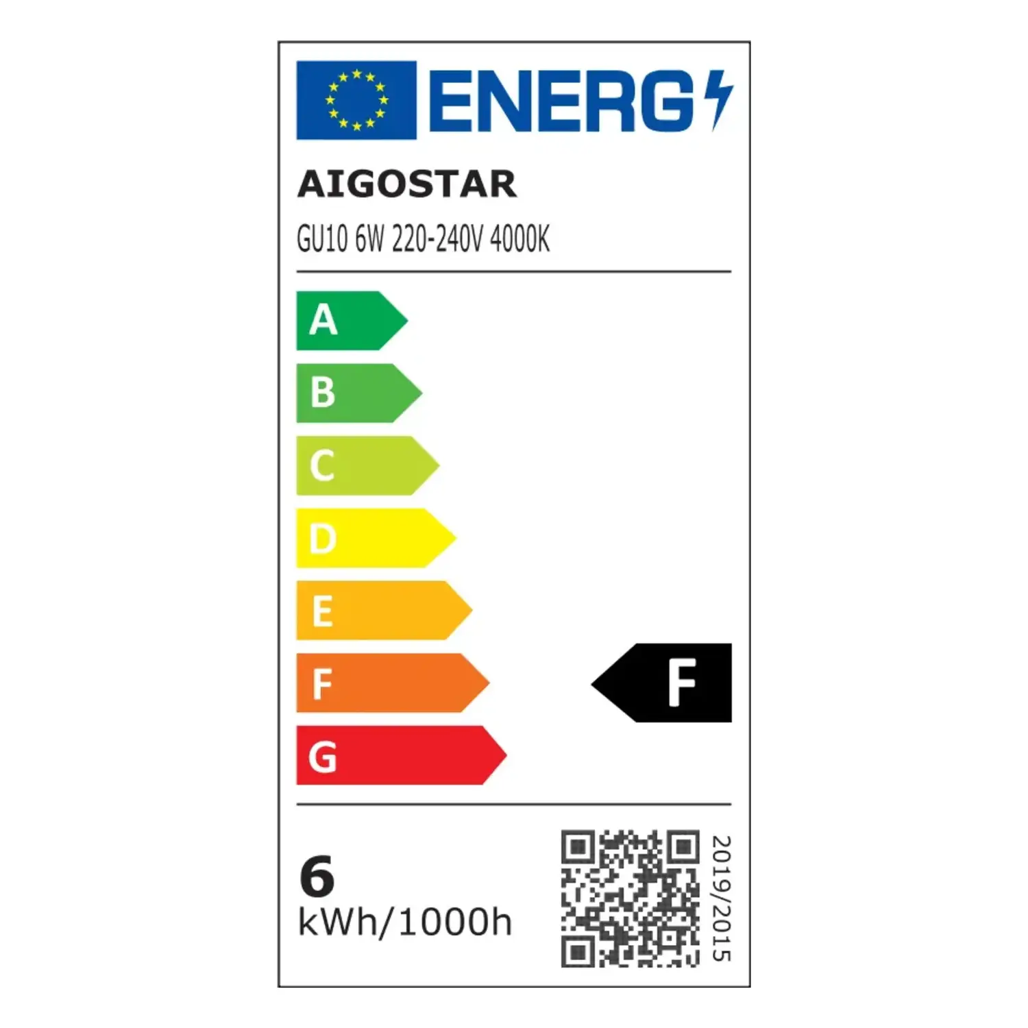 immagine Lampadina LED GU10 6W 4000K Bianco Naturale 480lm 56x50mm Spot 230V