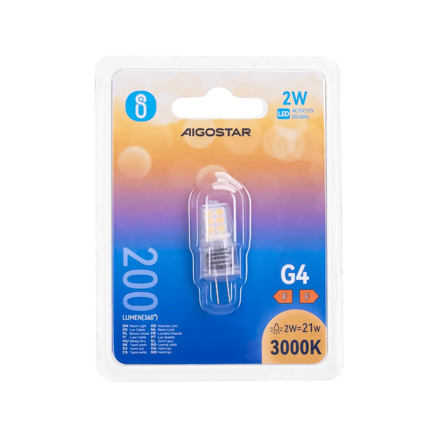 immagine lampadina led g4 2 watt bianco caldo