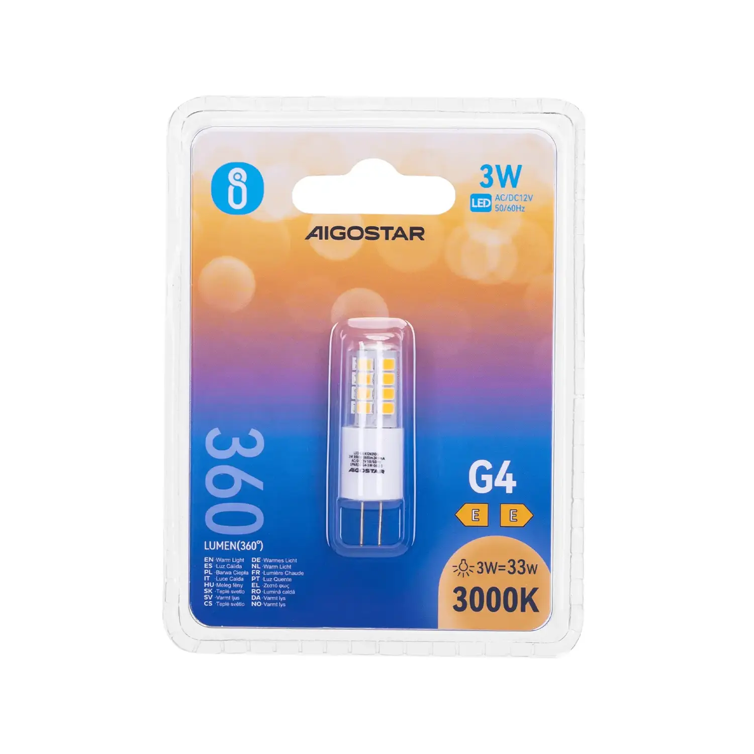 immagine Lampadina led g4 3 watt bianco caldo