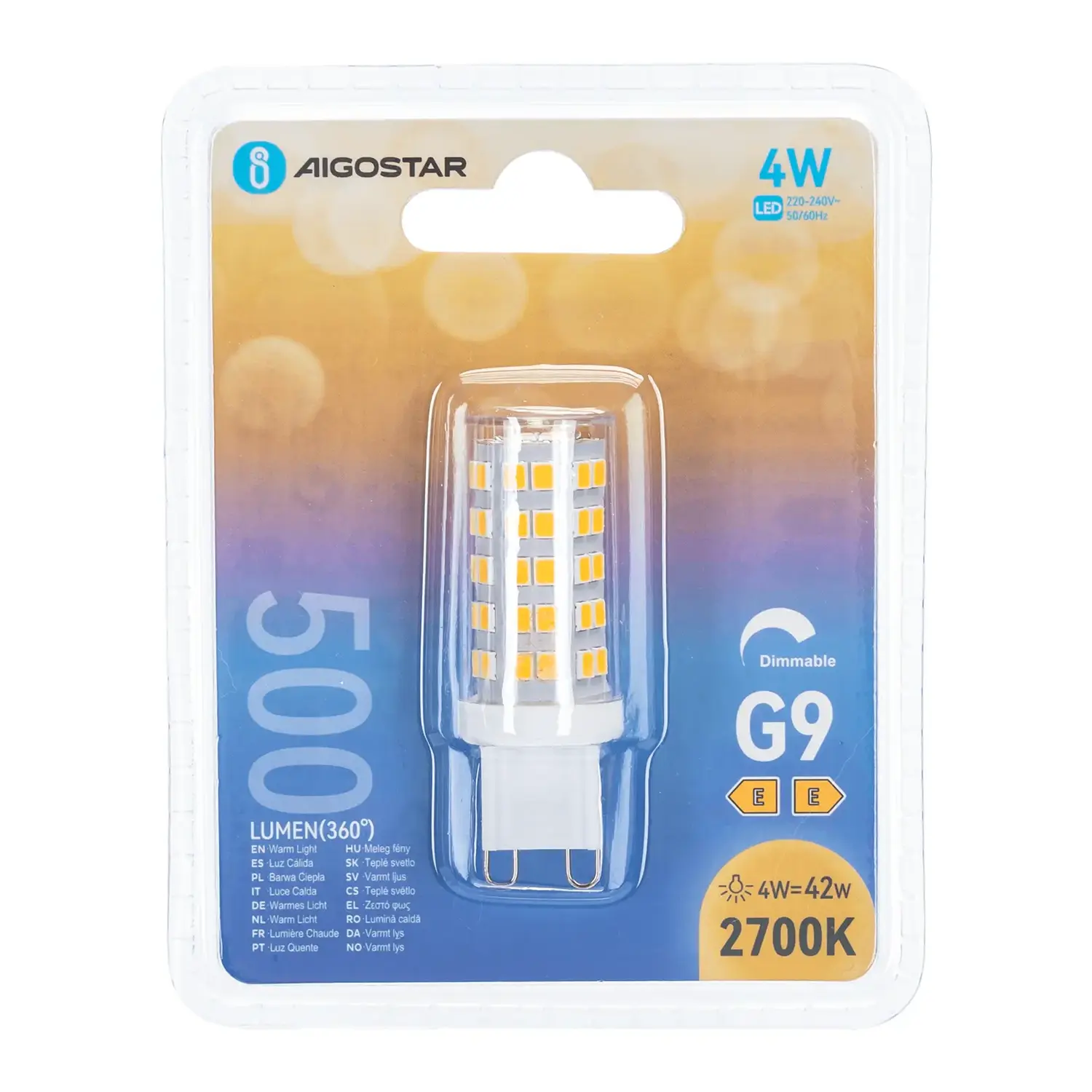 immagine Lampadina led g9 4 watt bianco caldo busta plastica