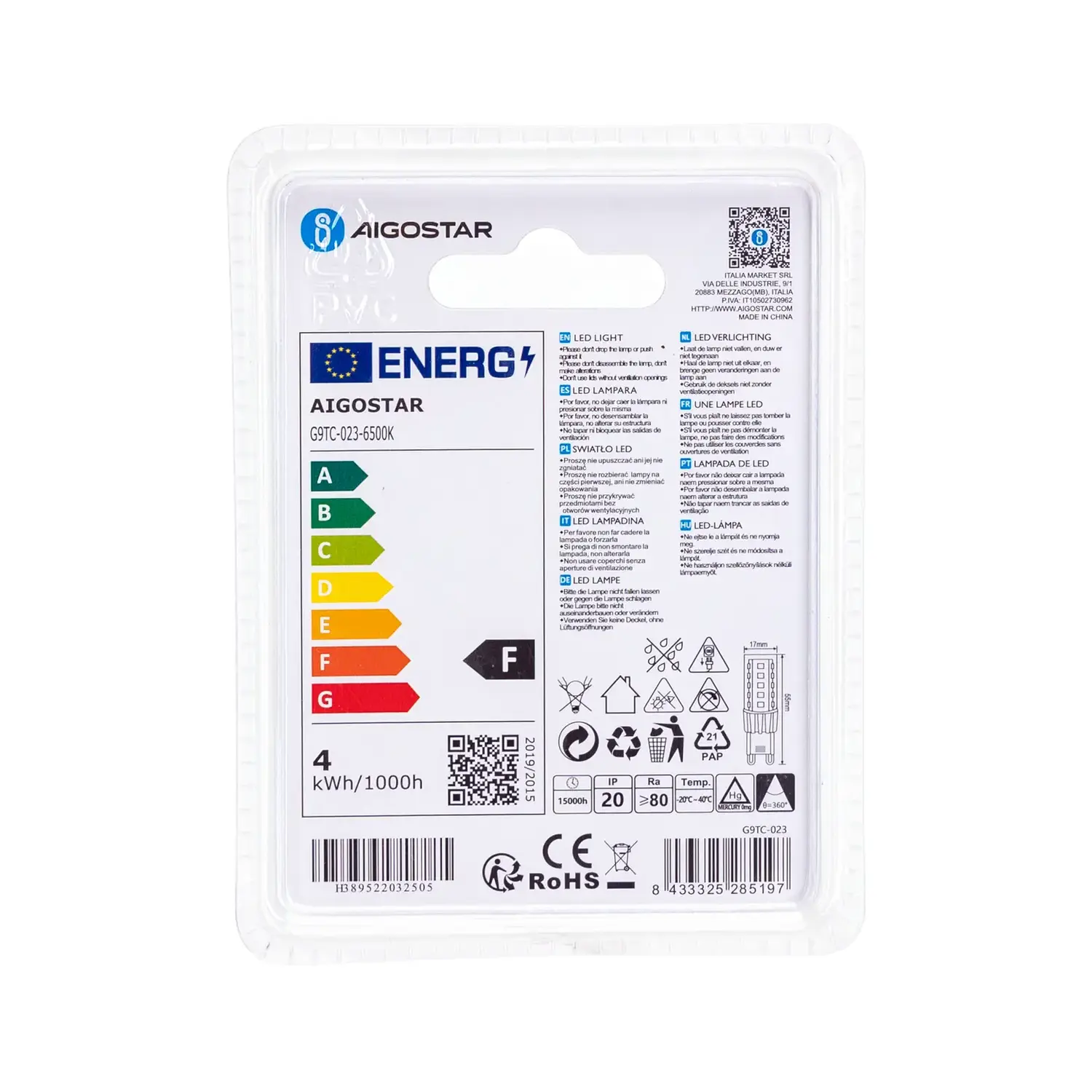 immagine Lampadina led g9 4watt 6500k