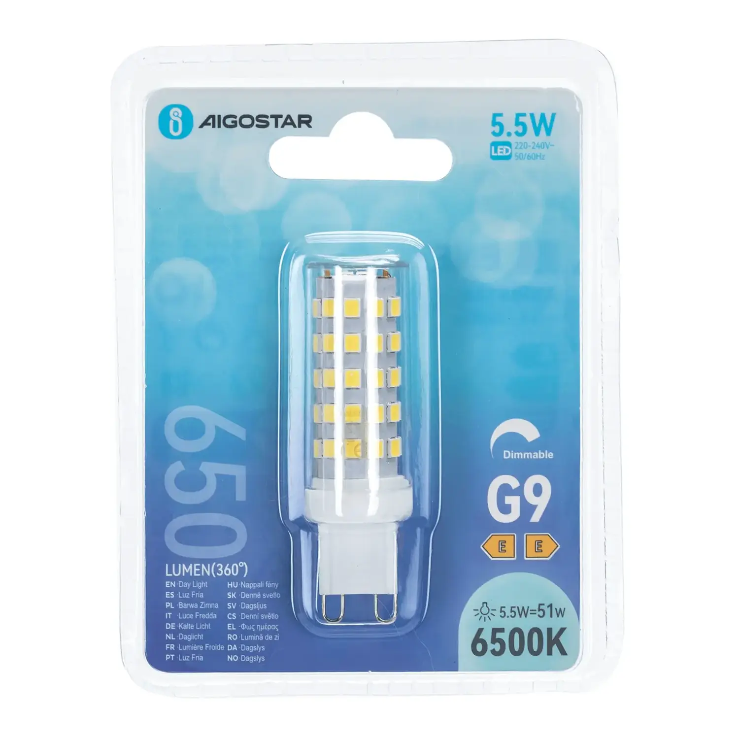 immagine Lampadina led g9 5,50 watt bianco freddo busta plastica