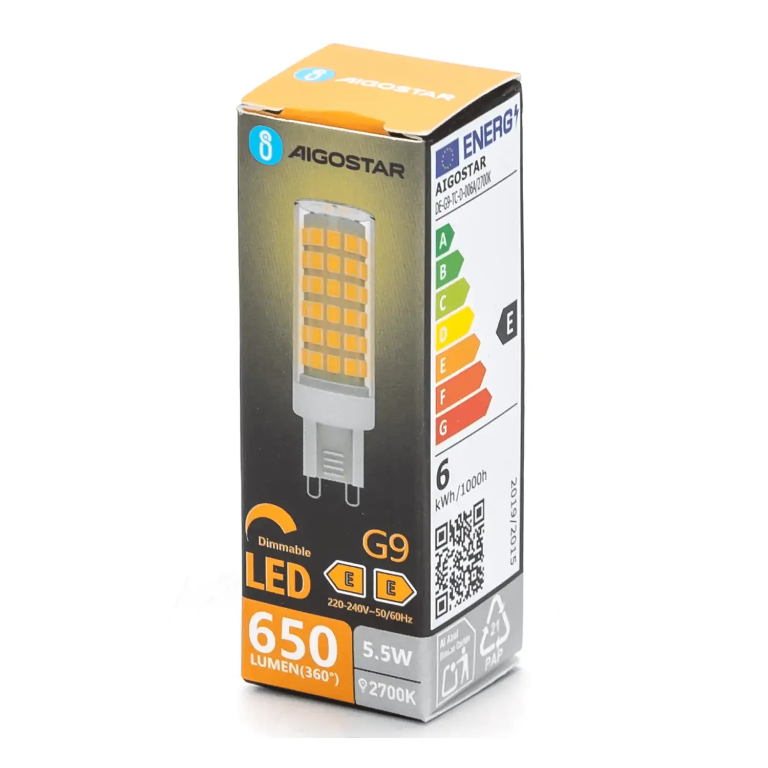 immagine Lampadina led dimmerabile g9 5,50 watt bianco caldo