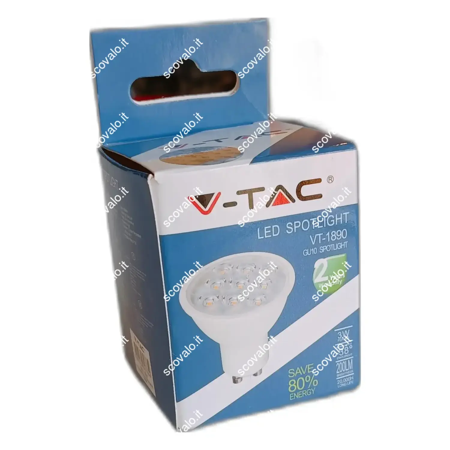 immagine lampadina led gu10 3 watt bianco caldo