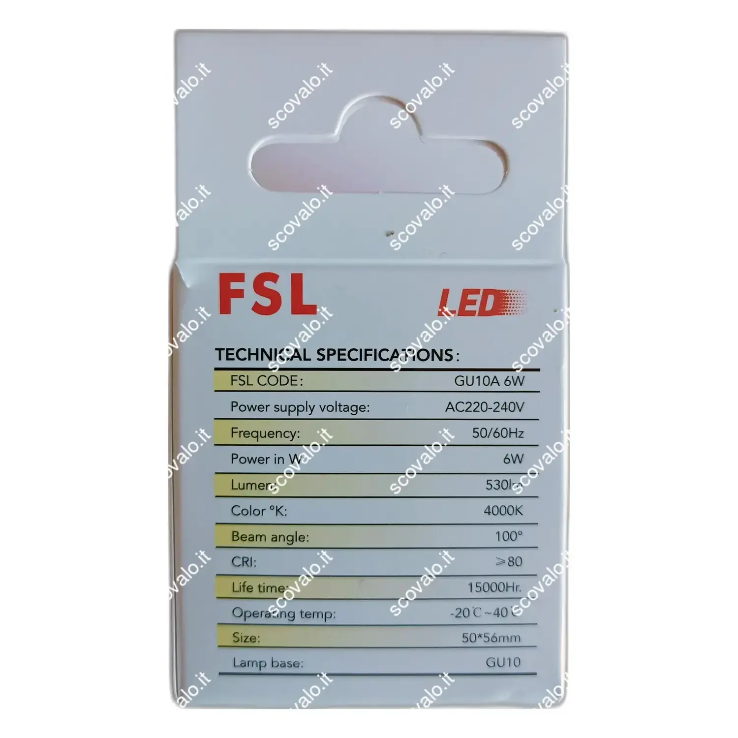 immagine lampadina led faretto spot 230v gu10 6 watt bianco naturale