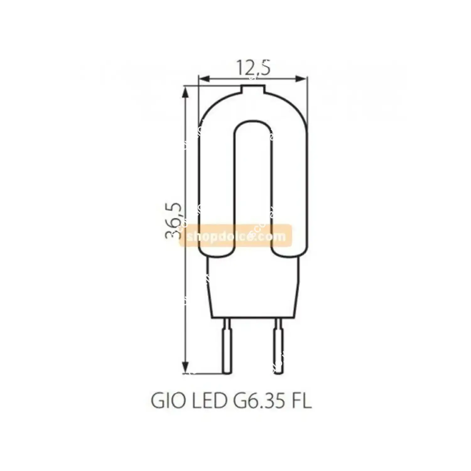 immagine lampadina led bispina 12volt ac 1.3watt gy6,35 bianco caldo