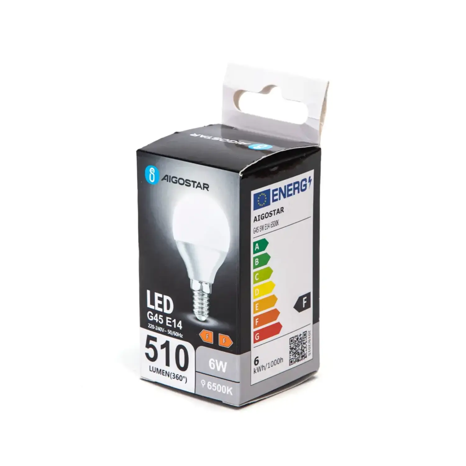 immagine lampadina led miniglobo G45 e14 6 watt bianco freddo