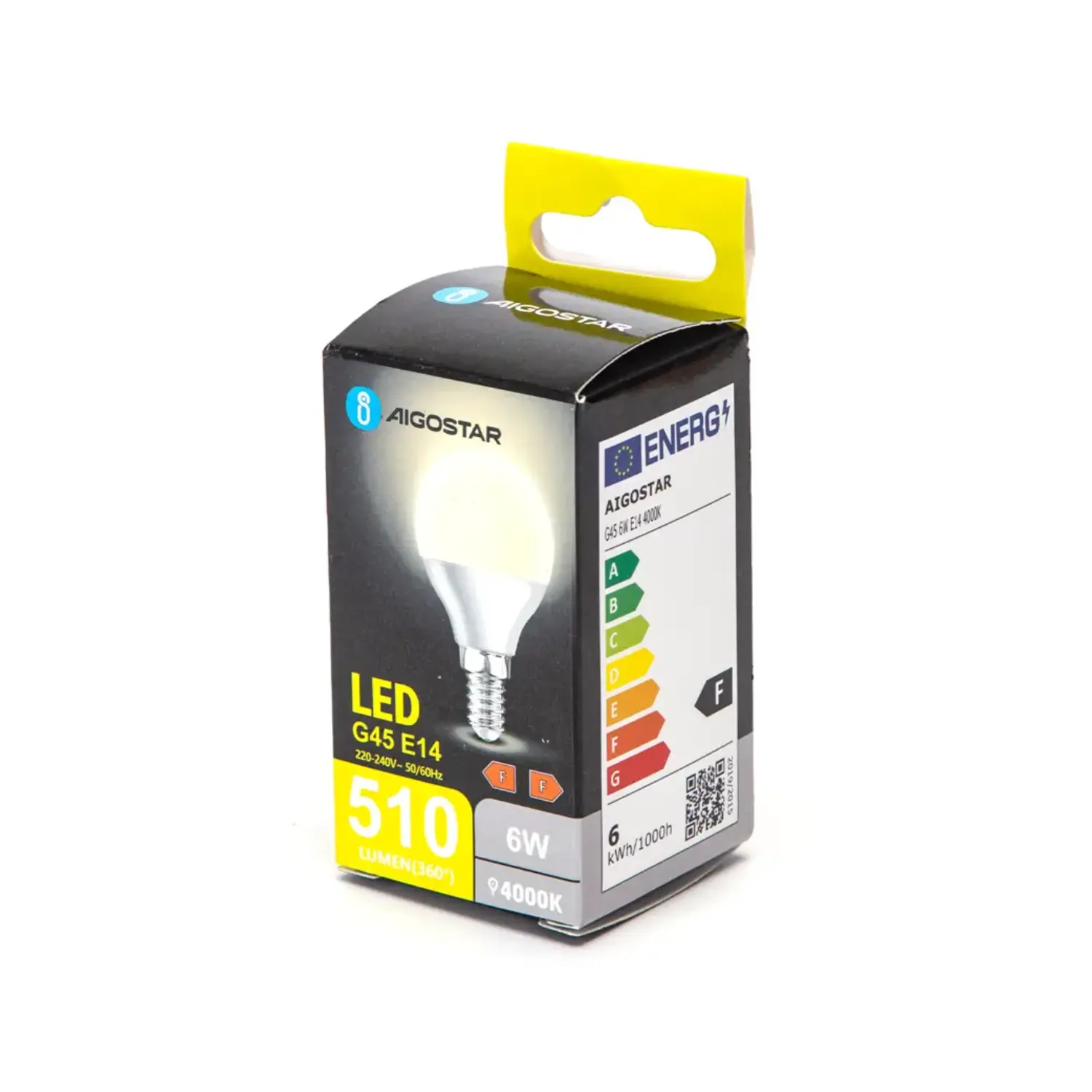 immagine lampadina led miniglobo G45 e14 6 watt bianco naturale