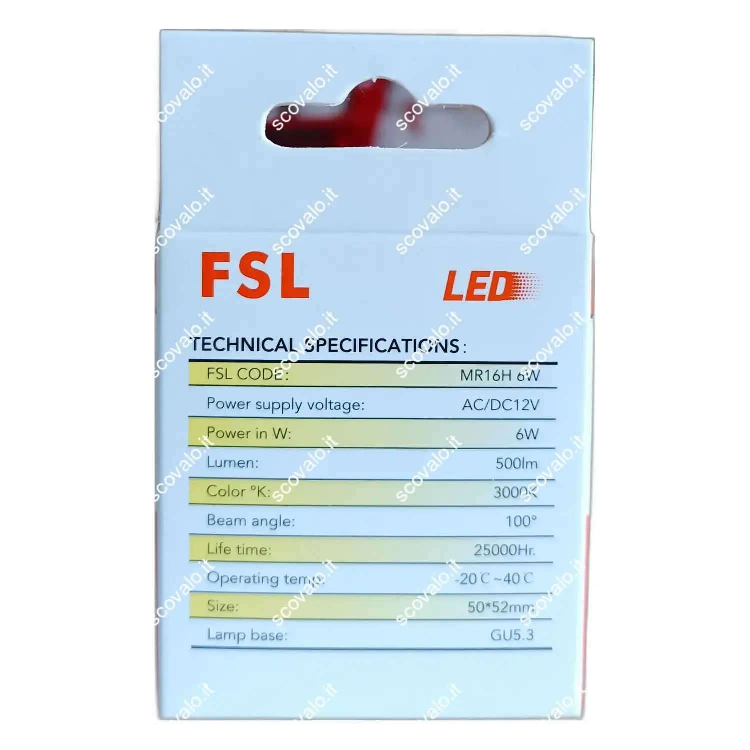 immagine lampadina led mr16 12 volt ac-dc faretti gx5,3 6 watt bianco caldo