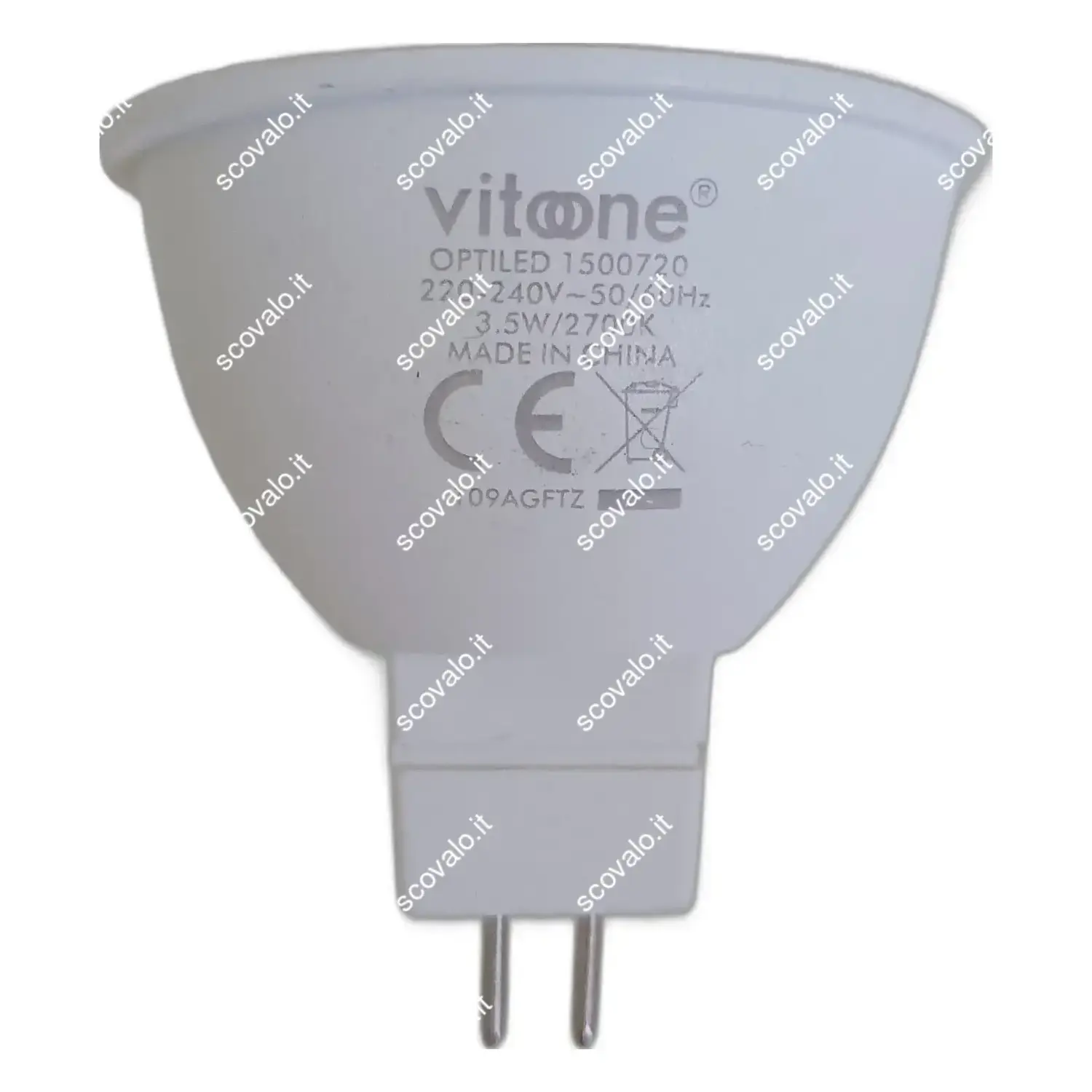 immagine lampadina led spot mr16 gu5.3 2700k 230volt gx5,3 3,5 watt bianco caldo