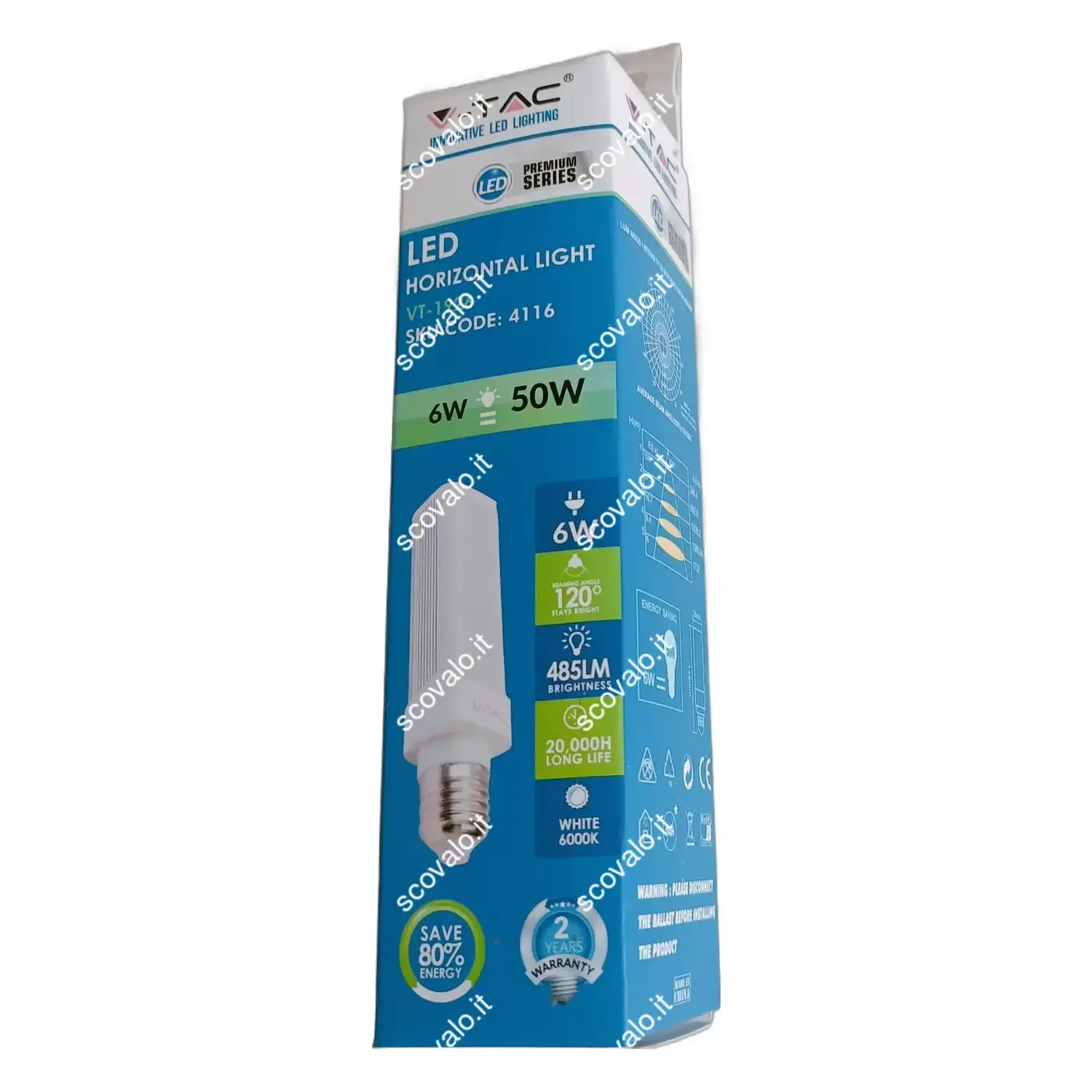 immagine lampadina led pl e27 6 watt bianco freddo