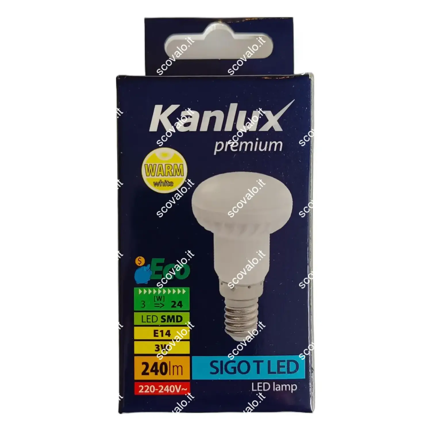 immagine lampadina led R39 spot porta faretto e14 3 watt bianco caldo