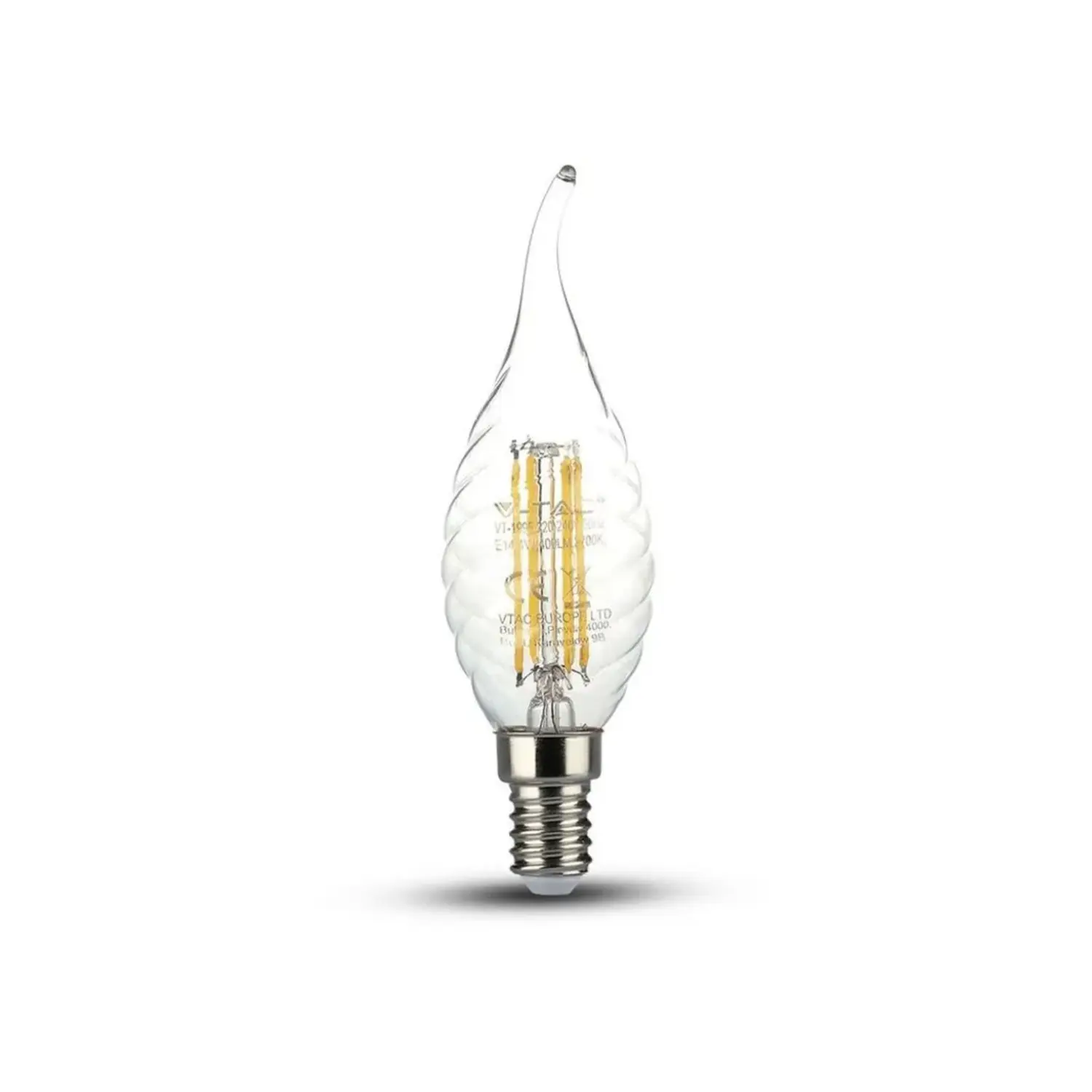 immagine lampadina led tortiglione soffio vento fiamma twist e14 4 watt bianco caldo