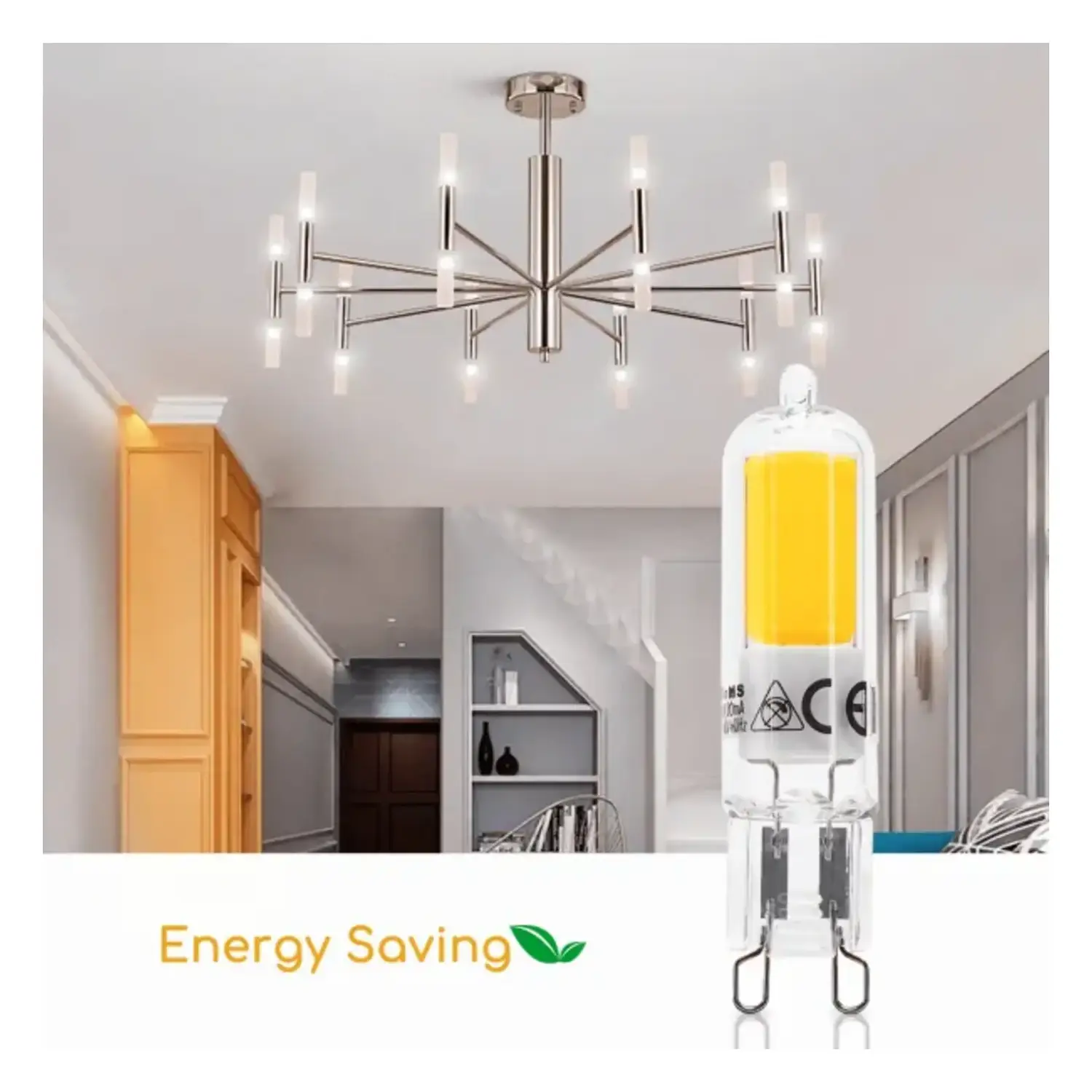 immagine lampadina led vetro cob trasparente 6500k g9 4 watt bianco freddo