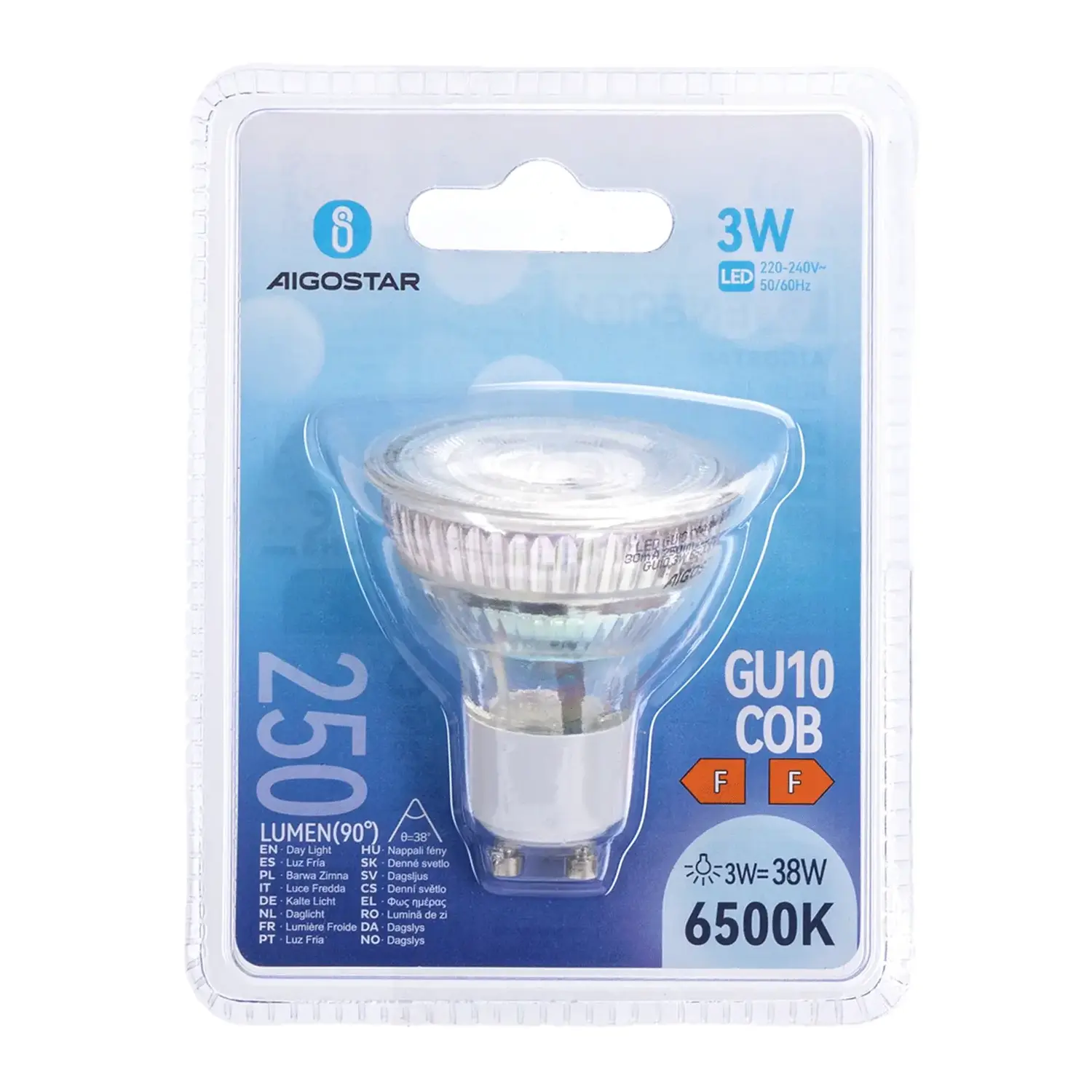 immagine Lampadina led vetro GU10 COB 3W 6500k