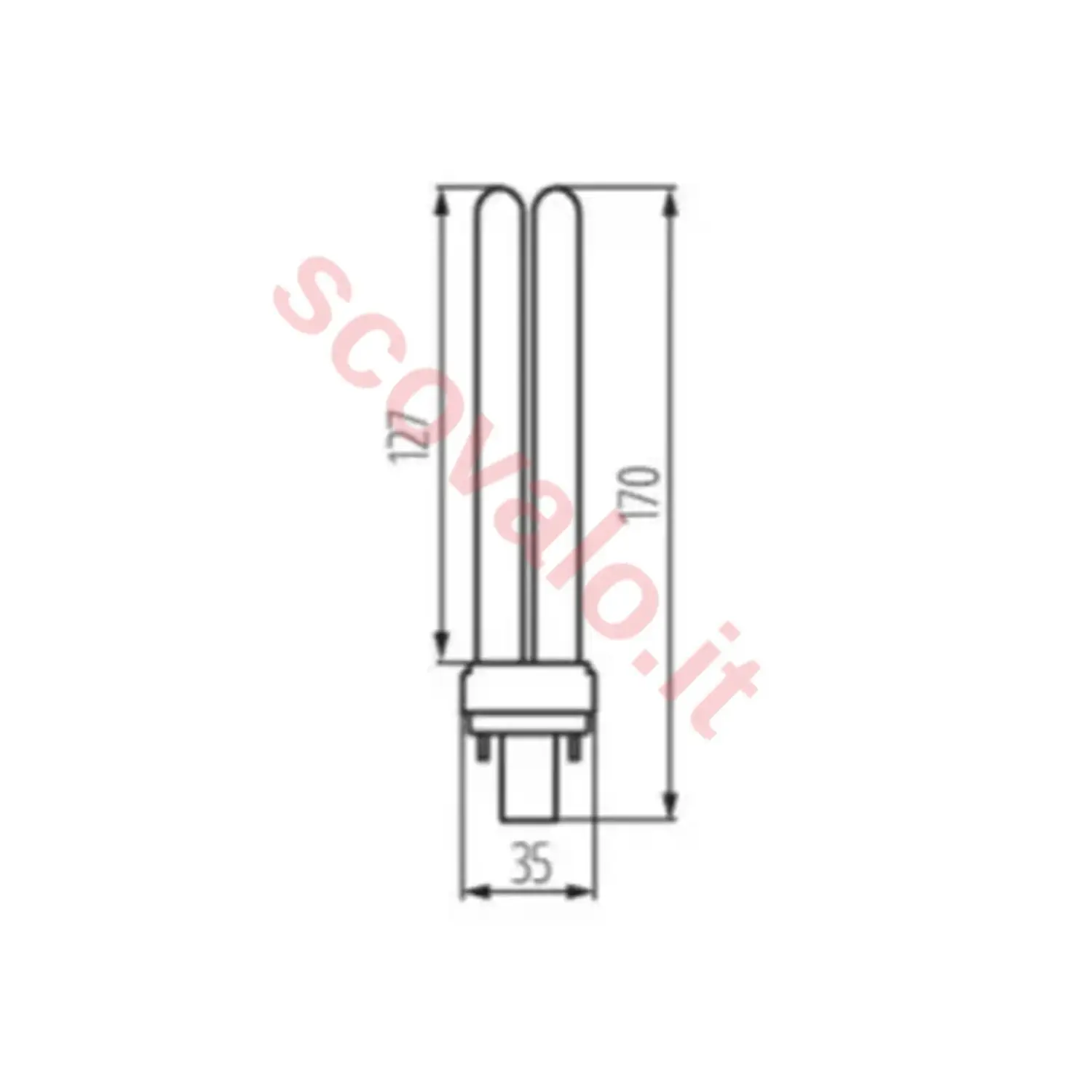 immagine lampadina neon fluorescente g24d t2u 4pin 26 watt bianco naturale