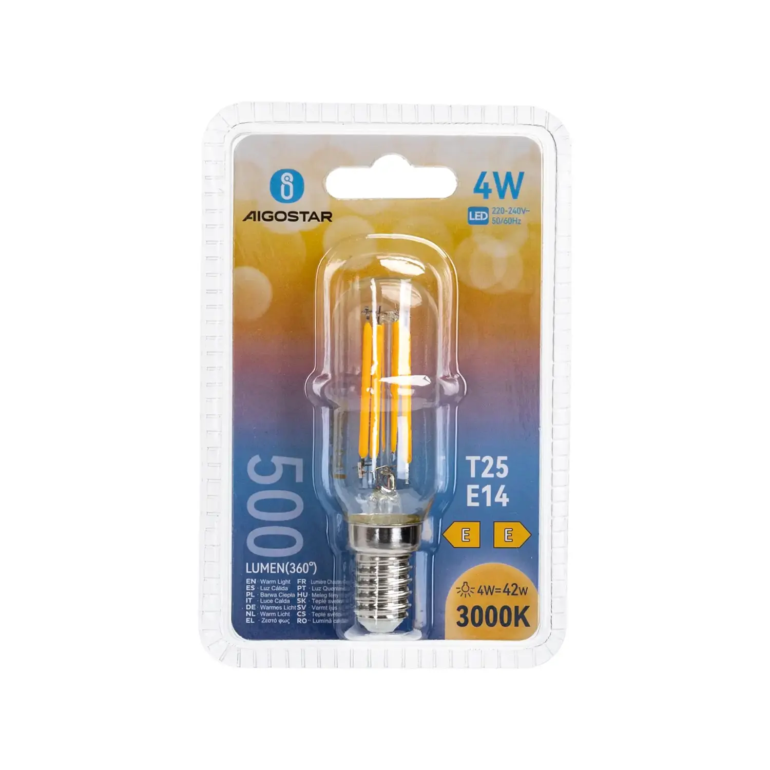 immagine lampadina per cappa a led T25 lampada e14 4 watt bianco caldo