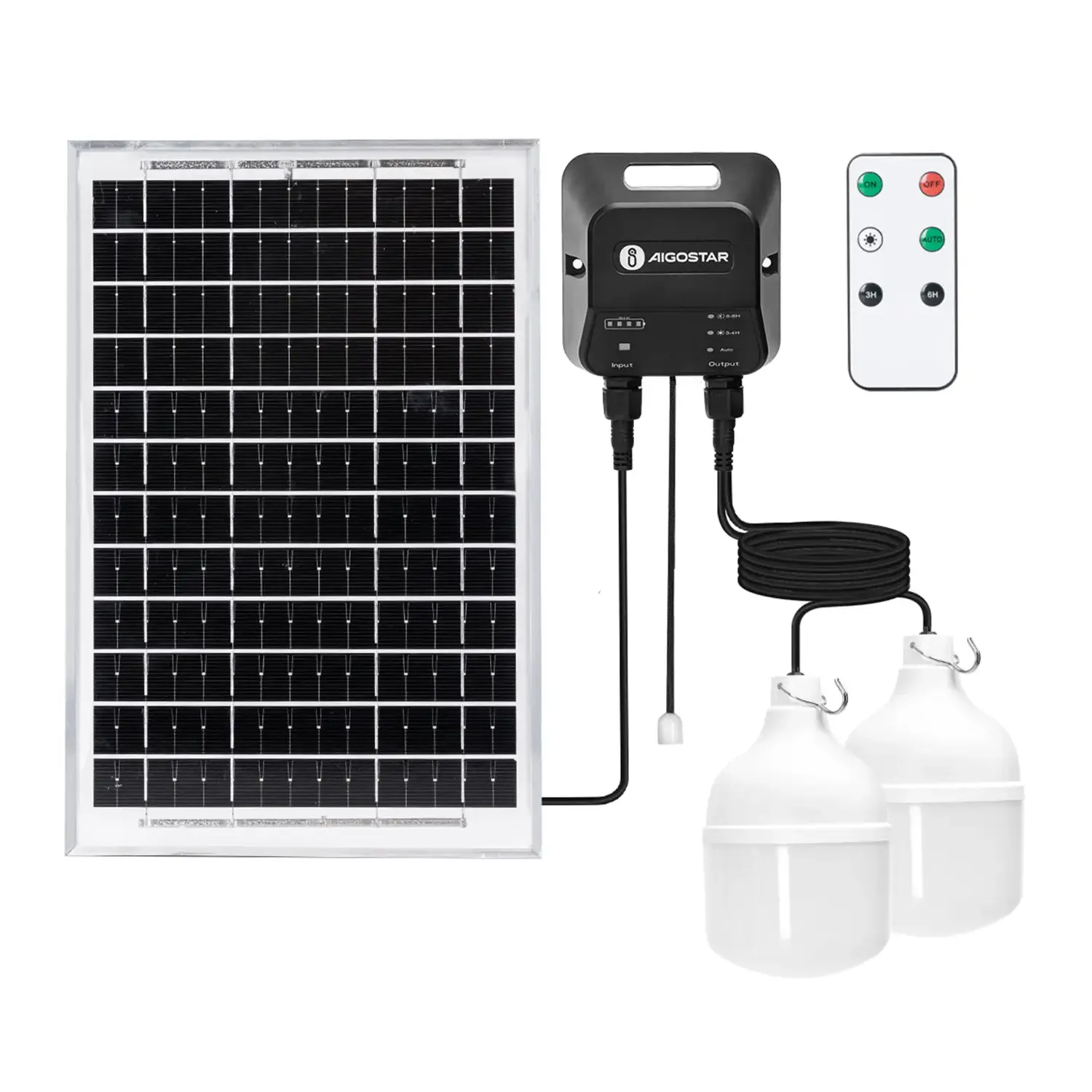 immagine del prodotto Lampadina solare con accumulatore fotovoltaico 35W*2 6500K