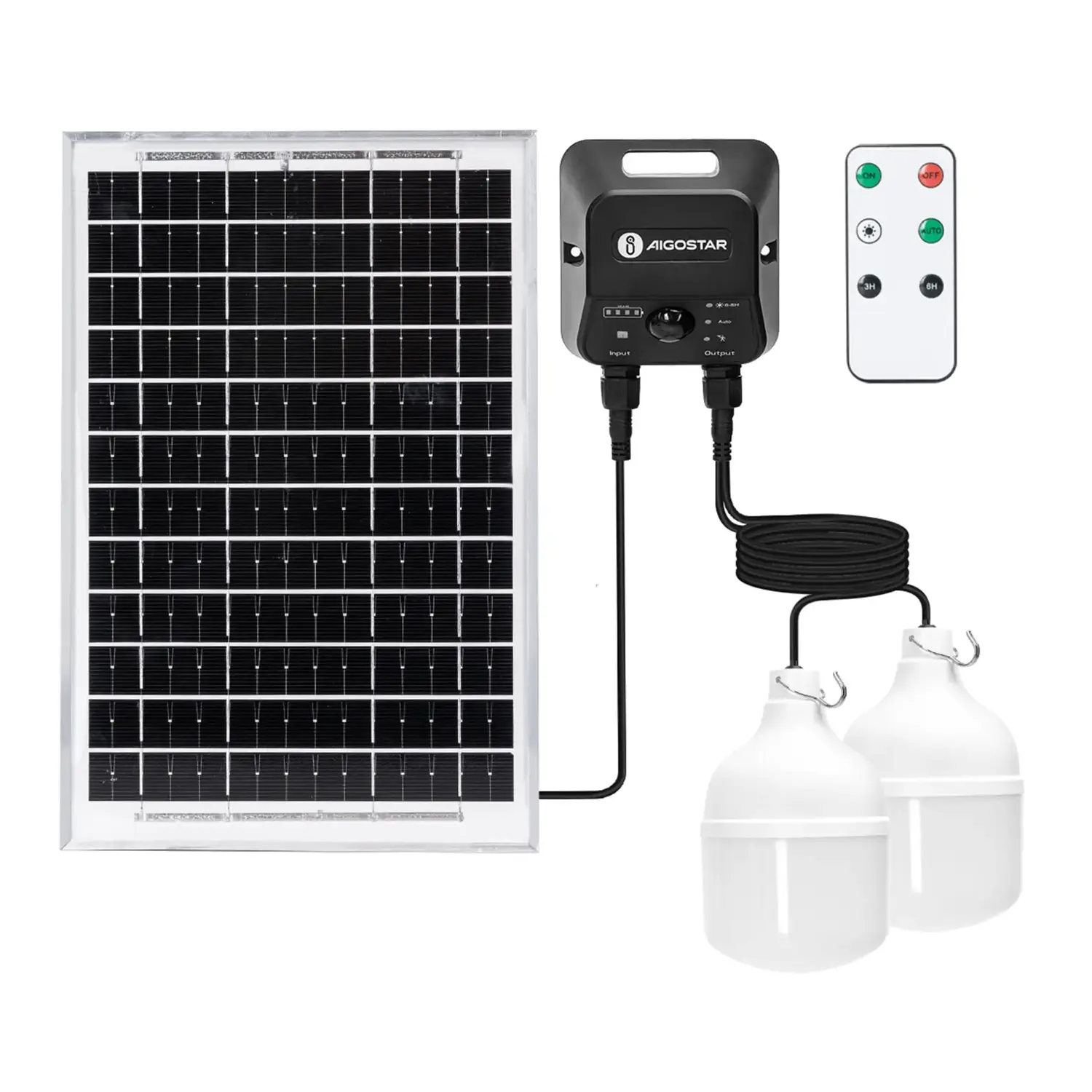 immagine del prodotto Lampadina solare con accumulatore fotovoltaico 35W*2  6500K con sensore