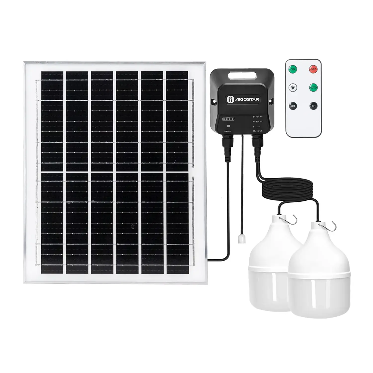 immagine del prodotto Lampadina solare con accumulatore fotovoltaico 70W*2 6500K