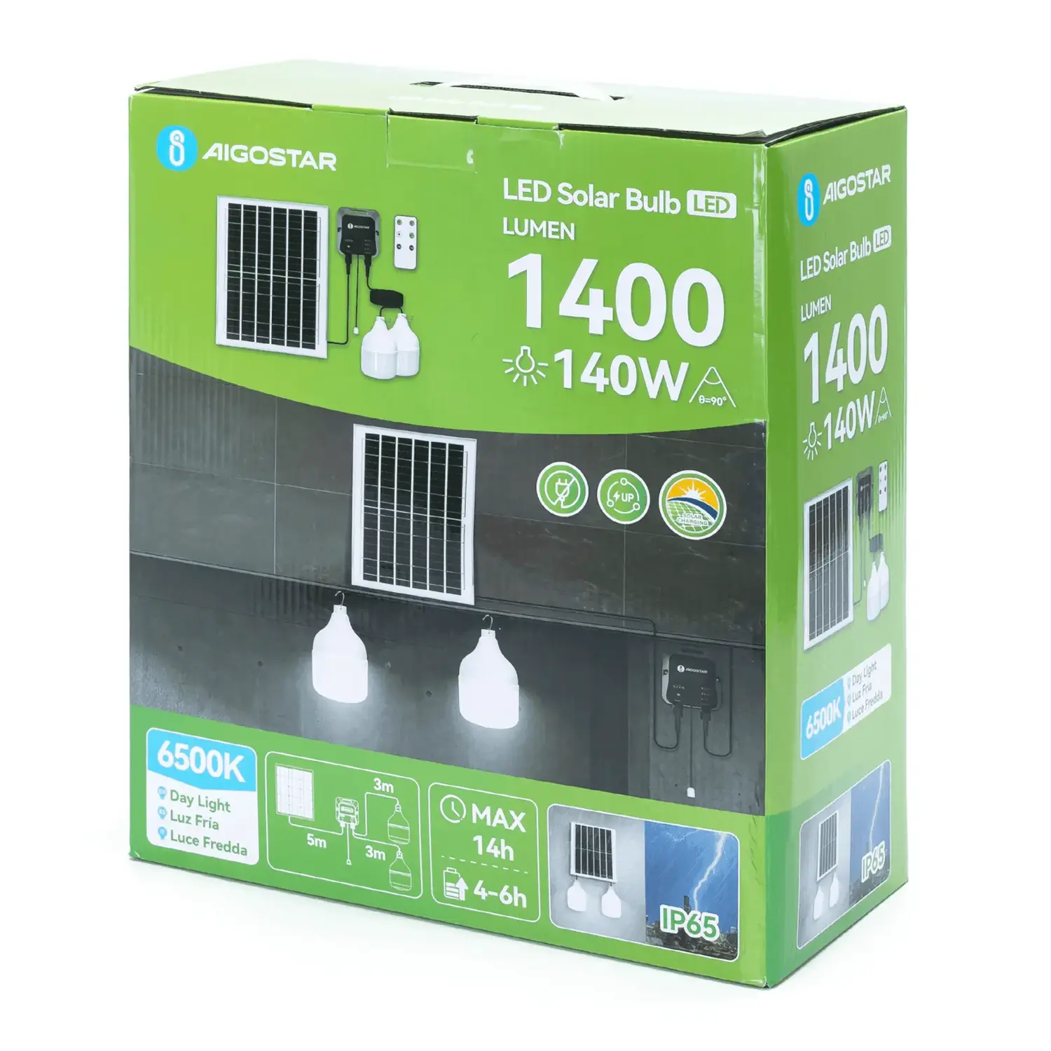 immagine Lampadina solare con accumulatore fotovoltaico 70W*2 6500K