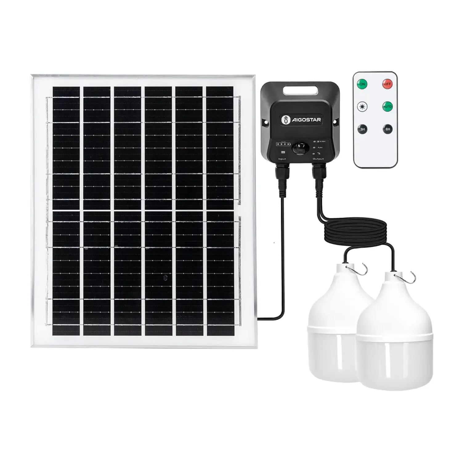 immagine del prodotto Lampadina solare con accumulatore fotovoltaico 70W*2  6500K con sensore