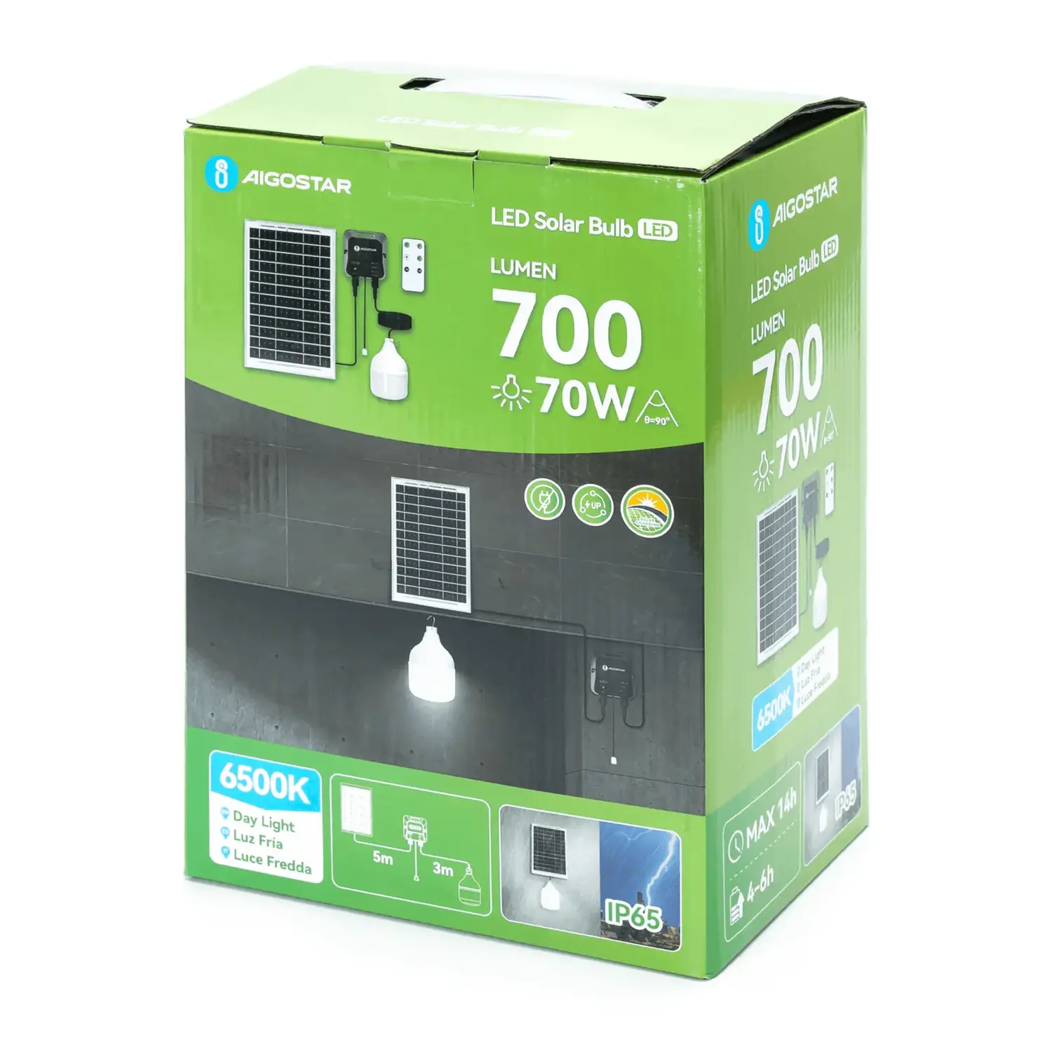 immagine Lampadina solare con accumulatore fotovoltaico 70W 6500K