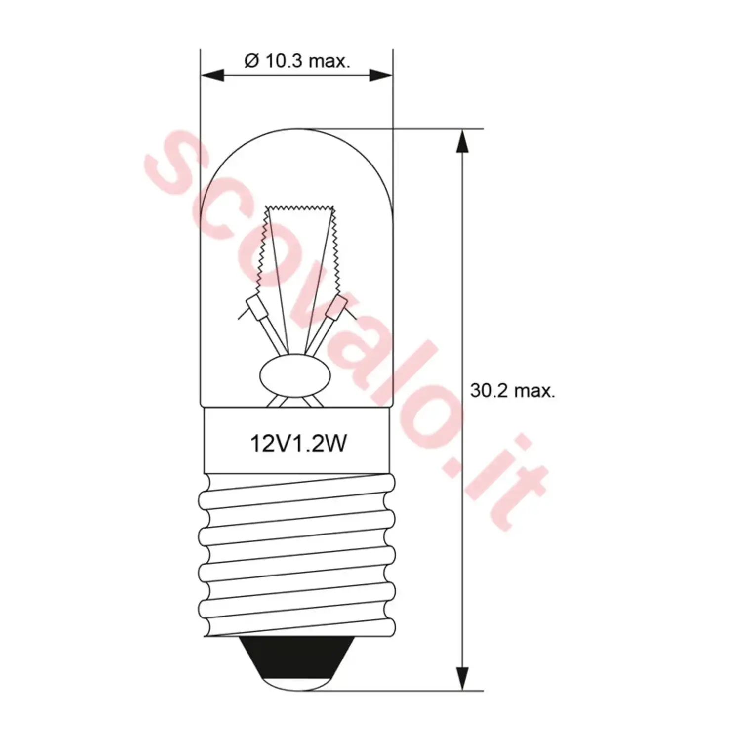 immagine lampadina tubolare modellismo presepe natale e10 1,20 watt 12 volt