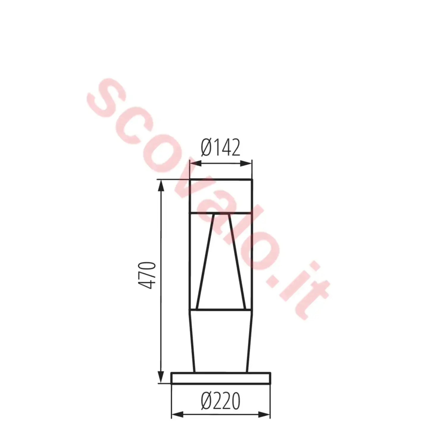 immagine lampioncino lampione giardino architettonico invo gu10 grafite 47 cm basamento