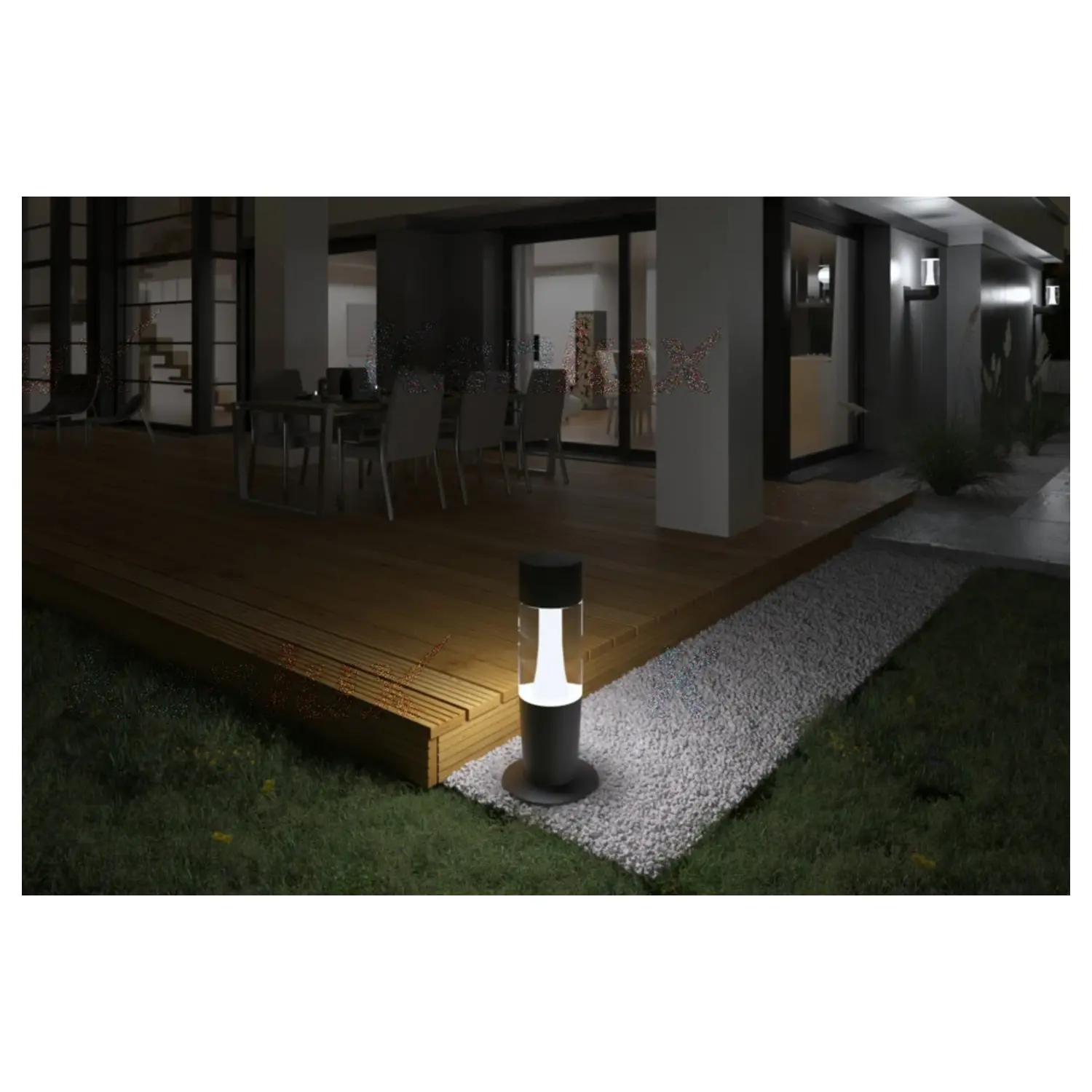 immagine lampioncino lampione giardino architettonico invo gu10 grafite 47 cm basamento