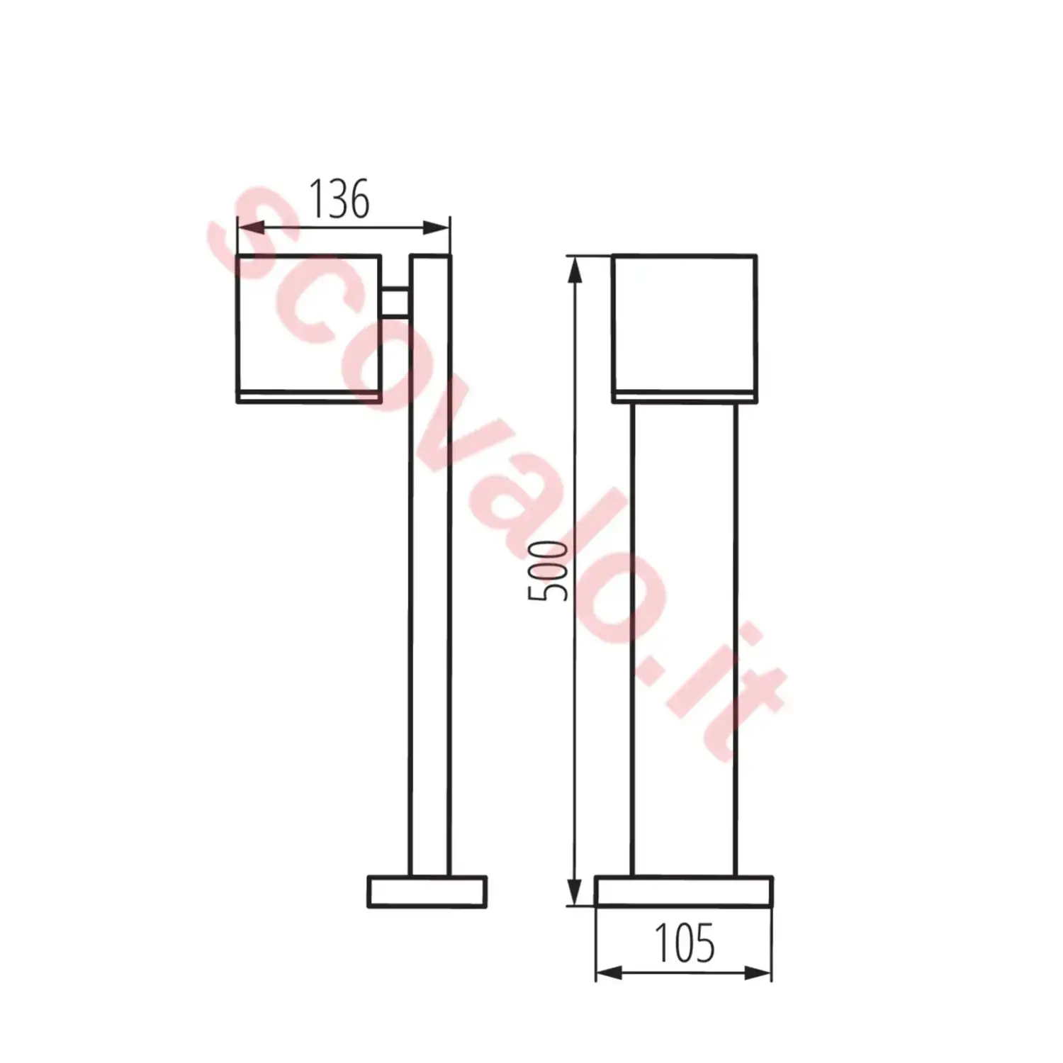 immagine lampioncino giardino gori esterno gu10 antracite 1 luce 50 cm basamento