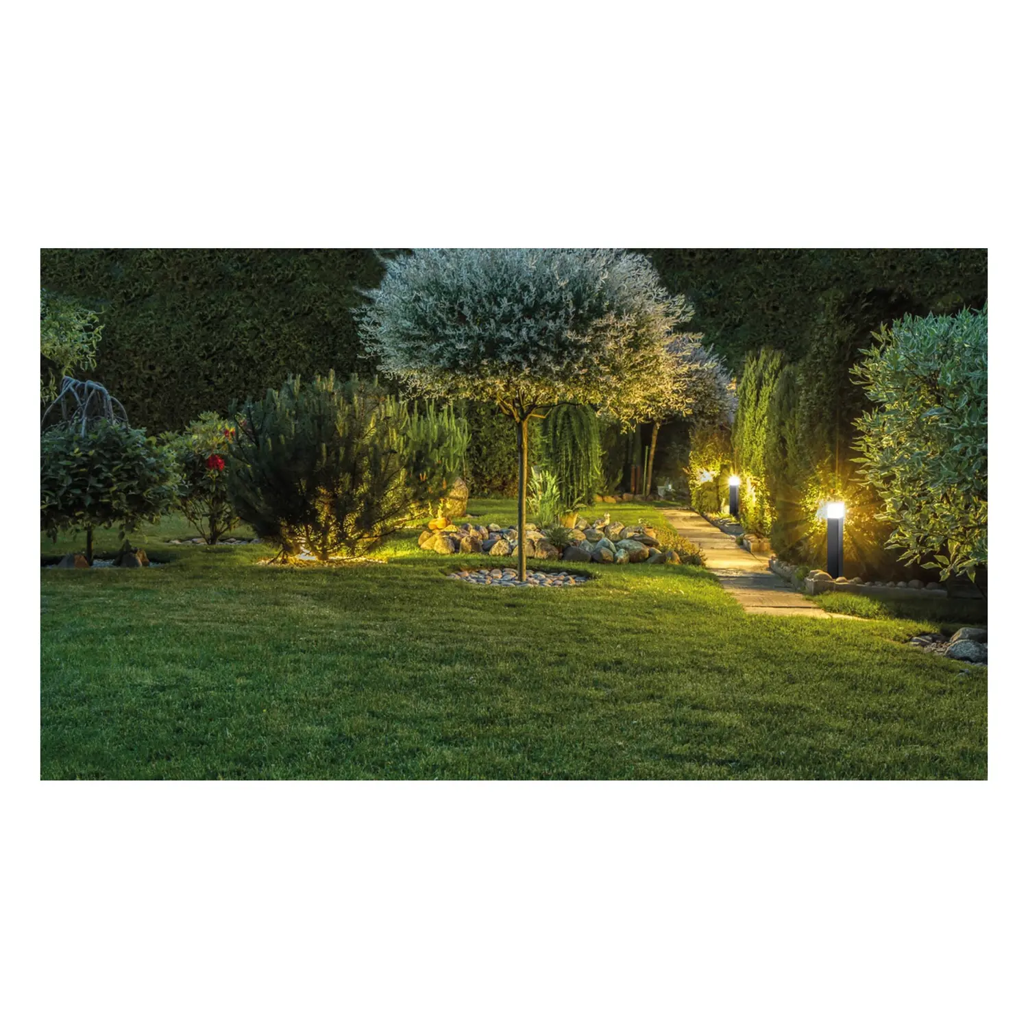 immagine lampioncino lampione palo da giardino e27 antracite 1 luce 80 cm basamento