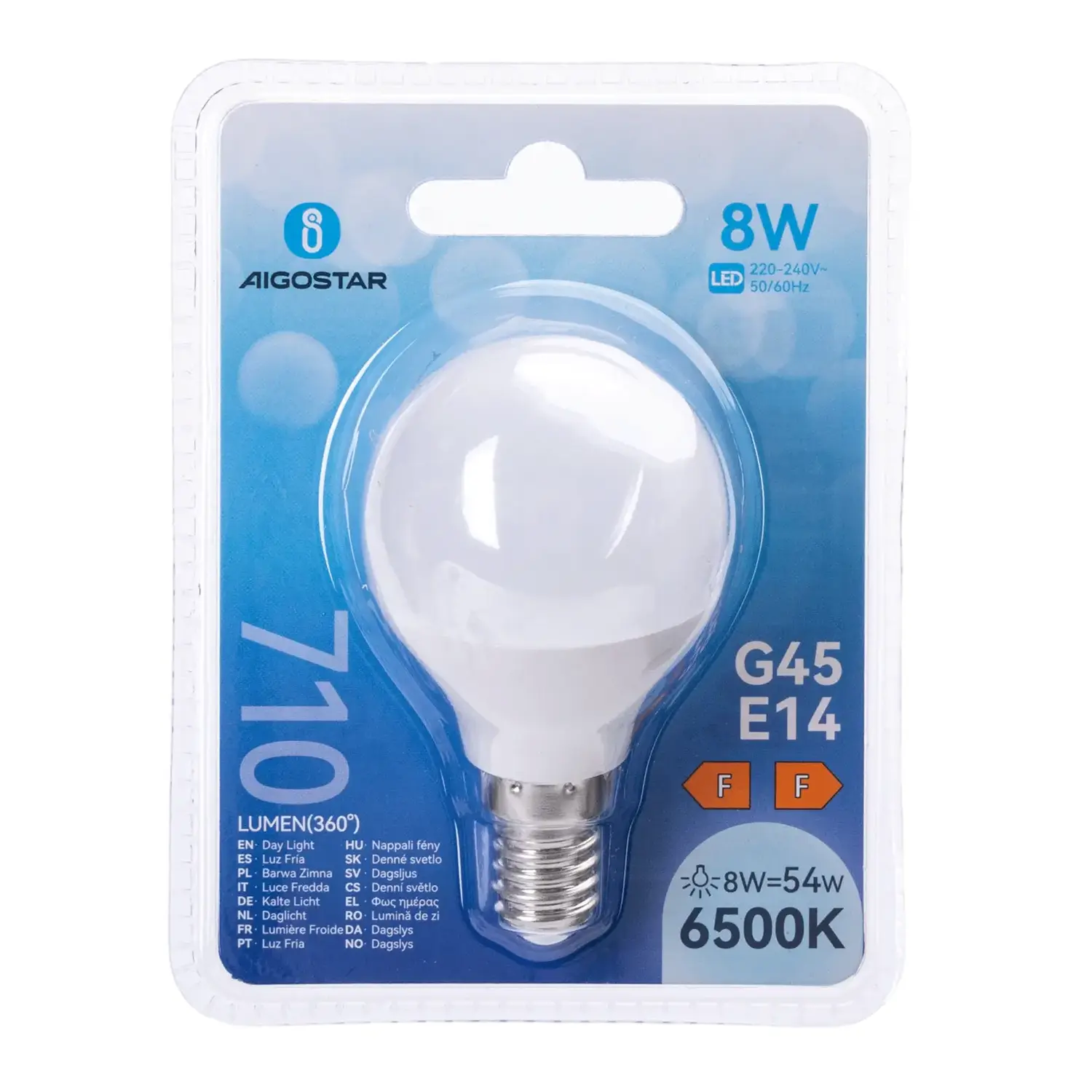 immagine lampadina led G45 e14 8 watt bianco freddo