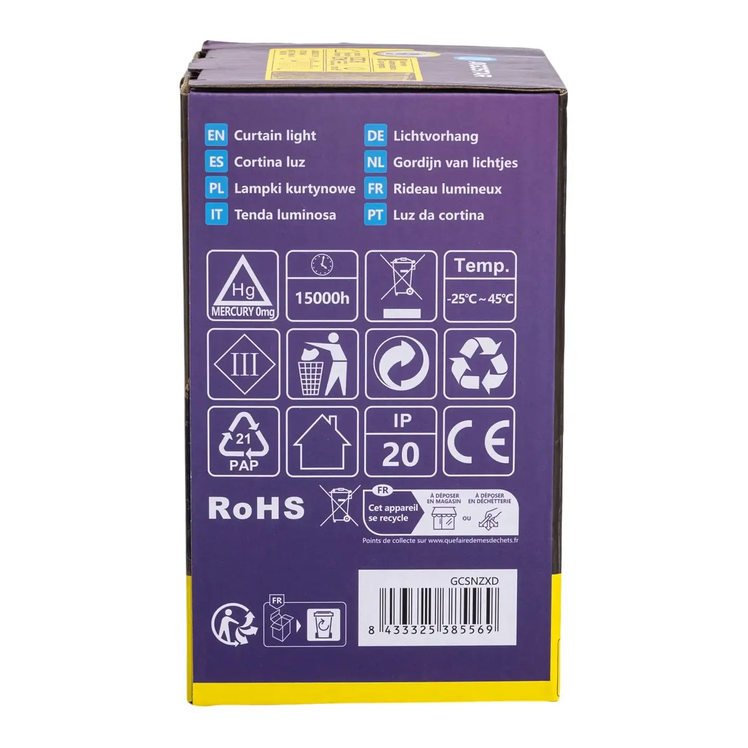 immagine Luce a filo con tende natalizia L3*W3m-Luce calda-300LED-IP20