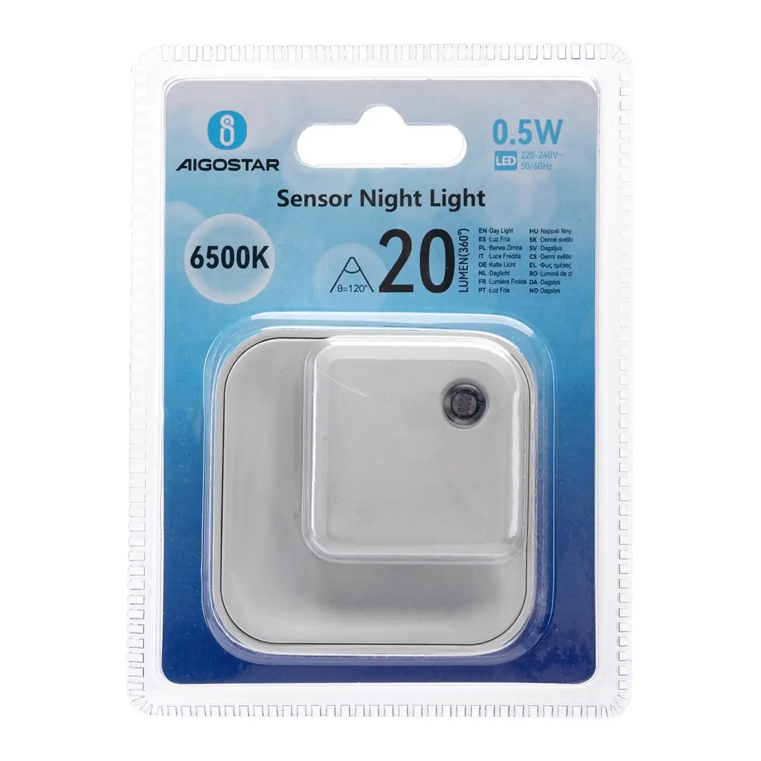 immagine Luce notturna LED-0.5W-20lm-IP20-Sensore crepuscolare bianco freddo