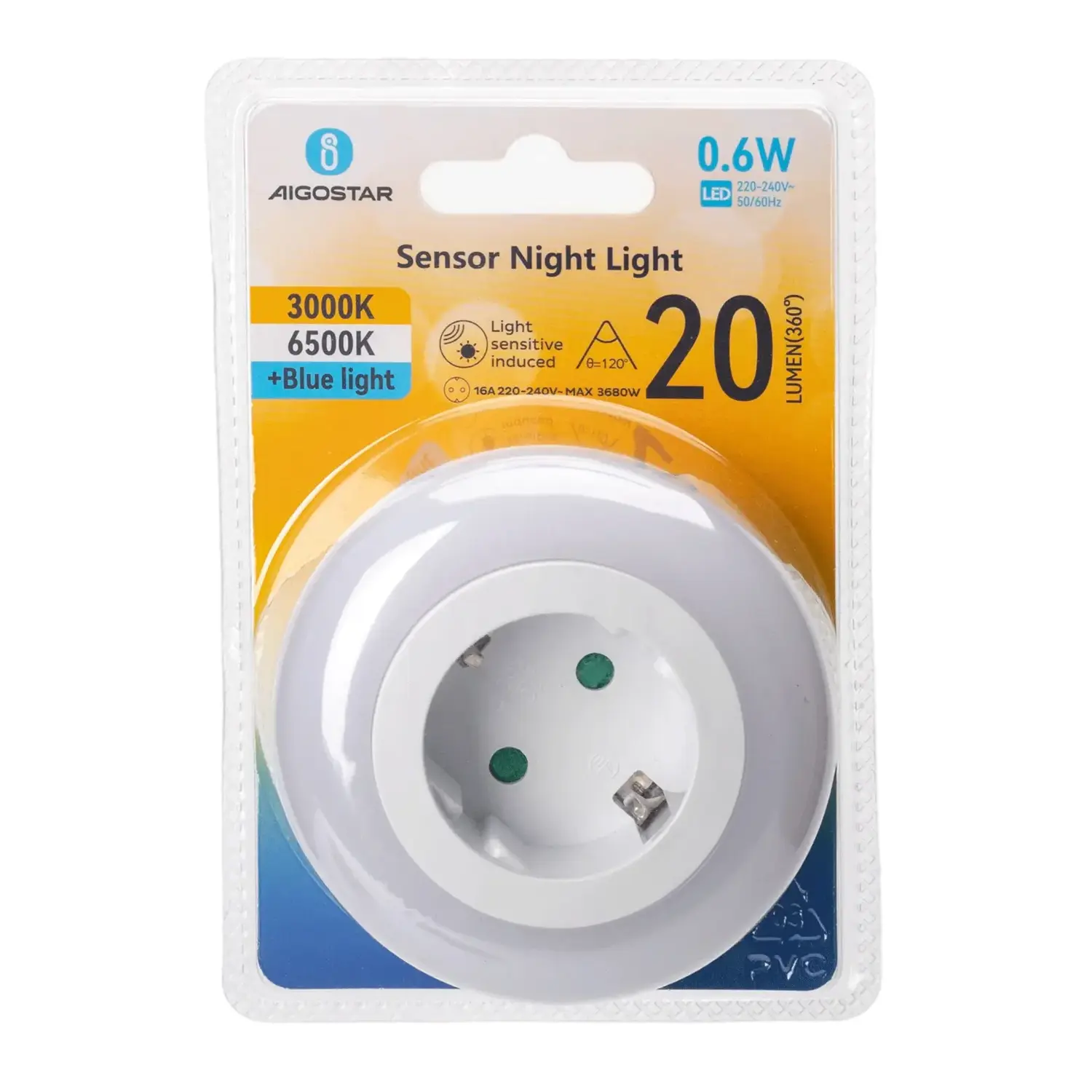 immagine Luce notturna LED con sensore 0.6W 3000K