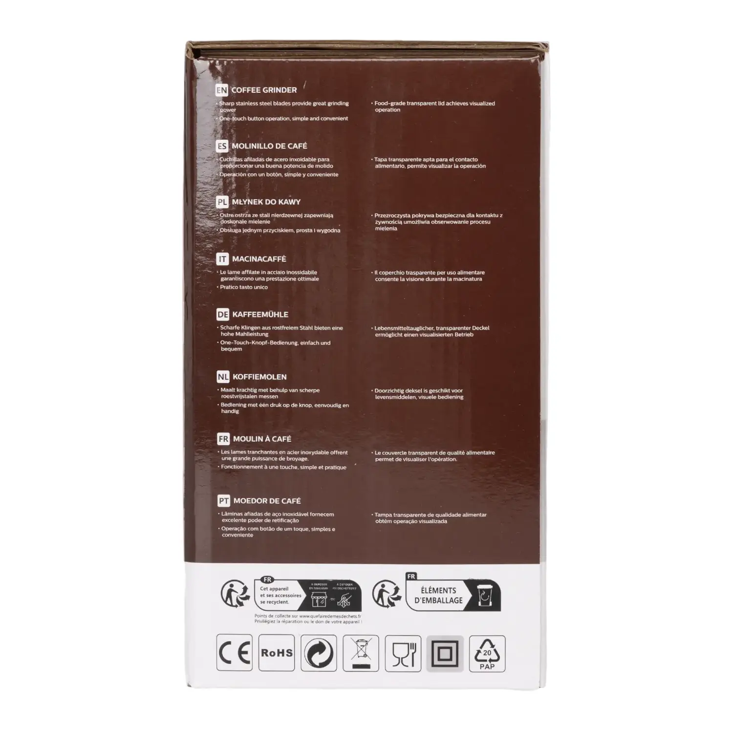 immagine Macinacaffè 150W 70g lama affilata in acciaio inossidabile