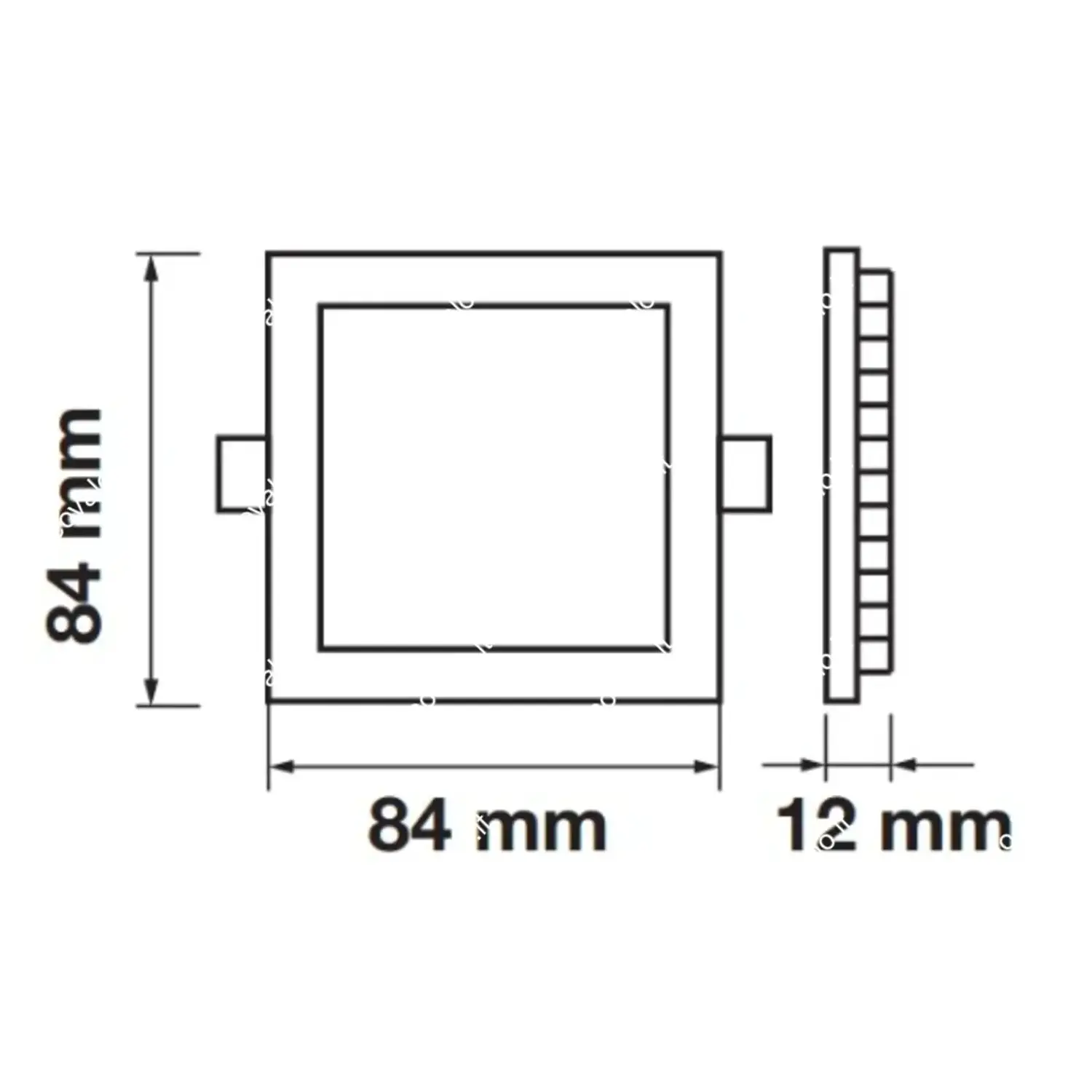 immagine pannello led slim faretto incasso 3 watt bianco freddo quadrato