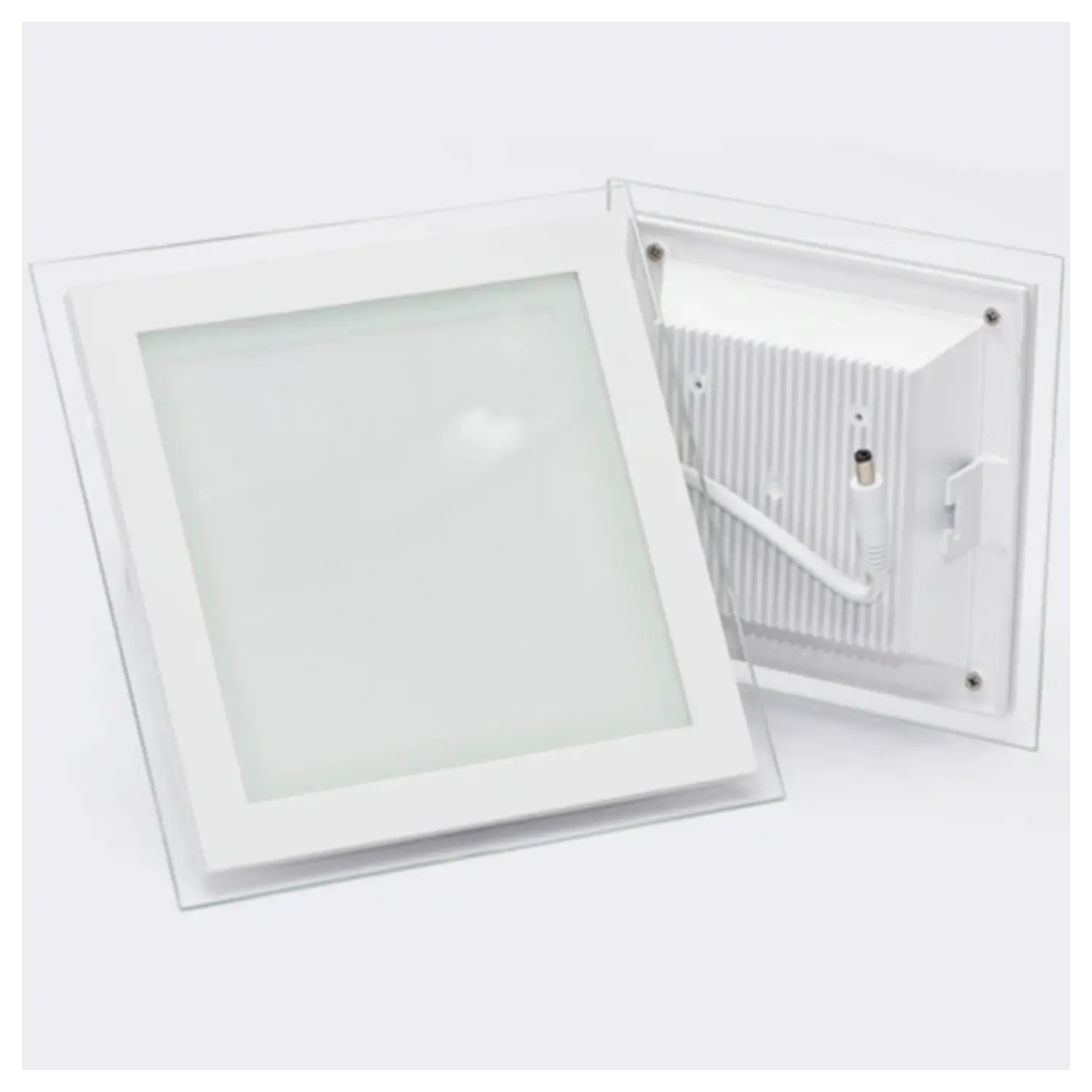 immagine mini pannelo led cornice vetro incasso 6 watt bianco caldo quadrato