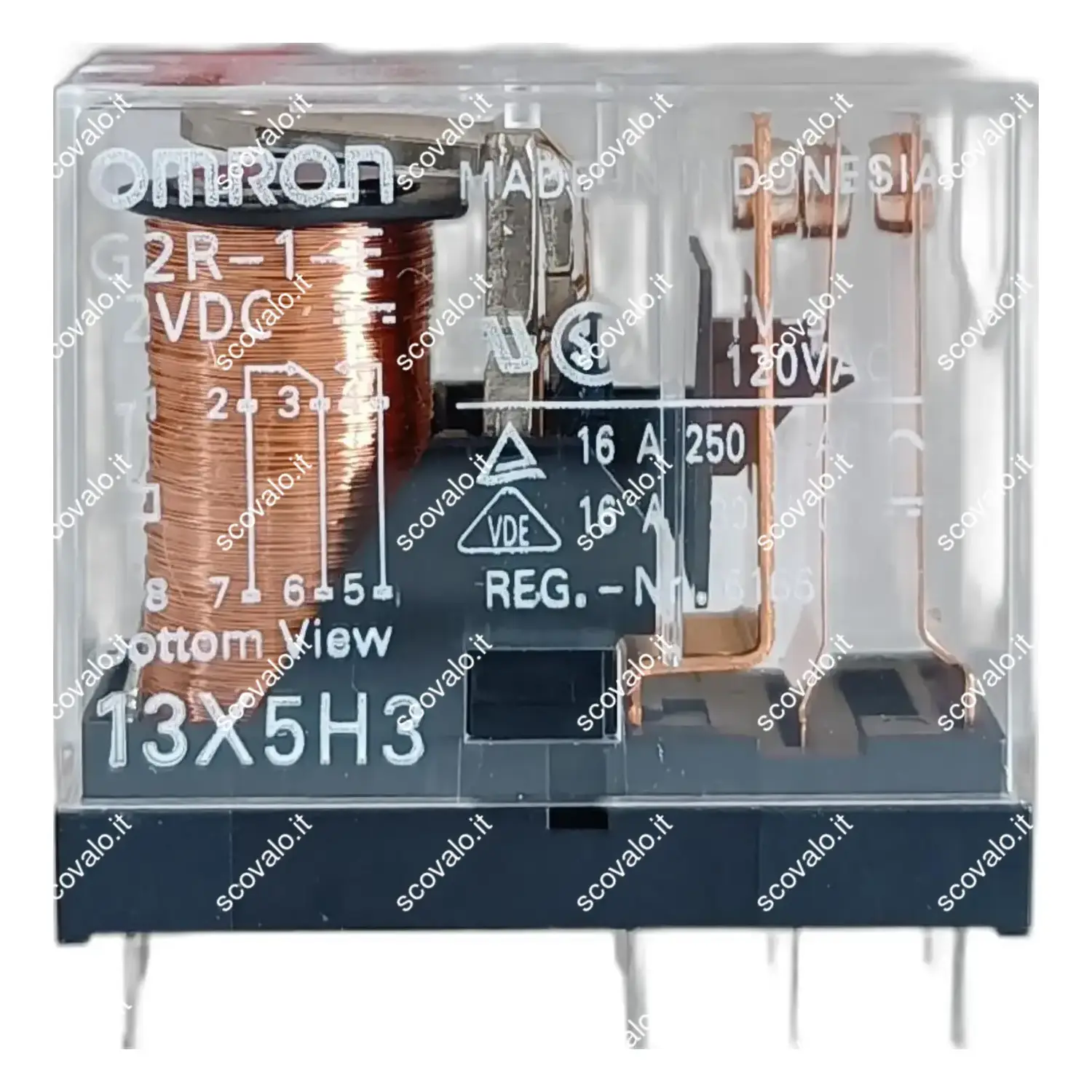 immagine del prodotto mini relè in miniatura omron dc 2 scambi 12 volt
