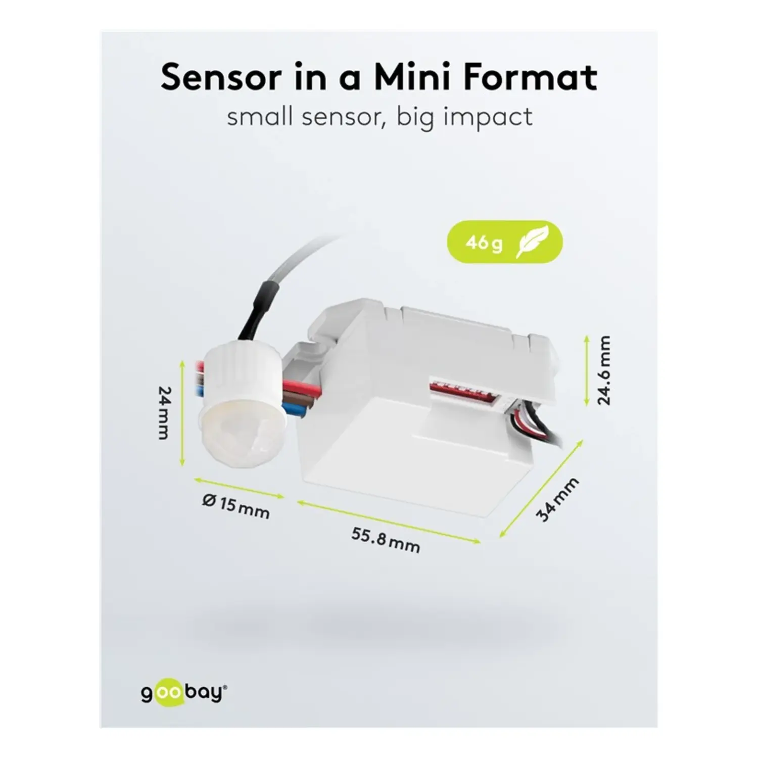 immagine Sensore Movimento PIR Goobay 360° Incasso LED 800W IP65 Regolabile Mini