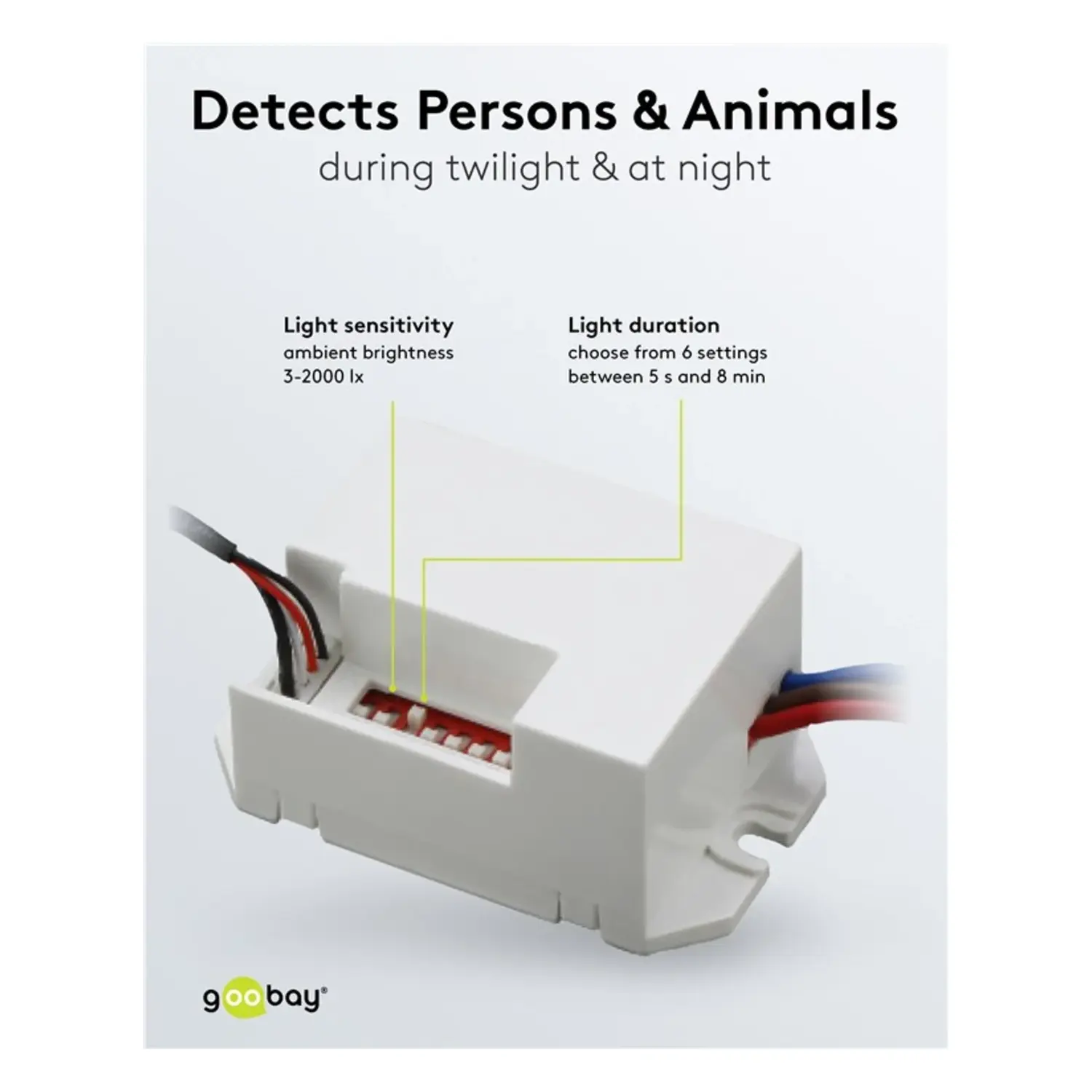 immagine Sensore Movimento PIR Goobay 360° Incasso LED 800W IP65 Regolabile Mini