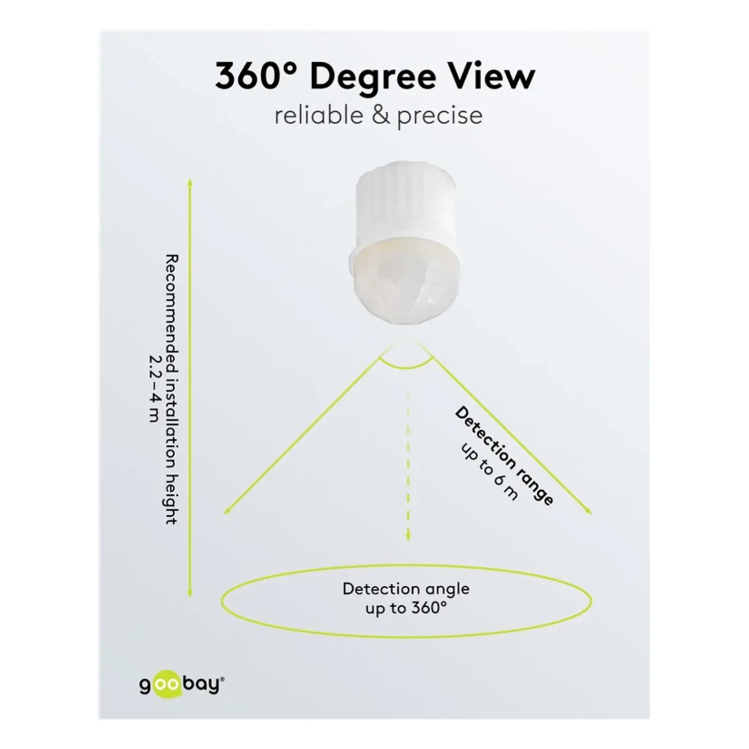 immagine Sensore Movimento PIR Goobay 360° Incasso LED 800W IP65 Regolabile Mini