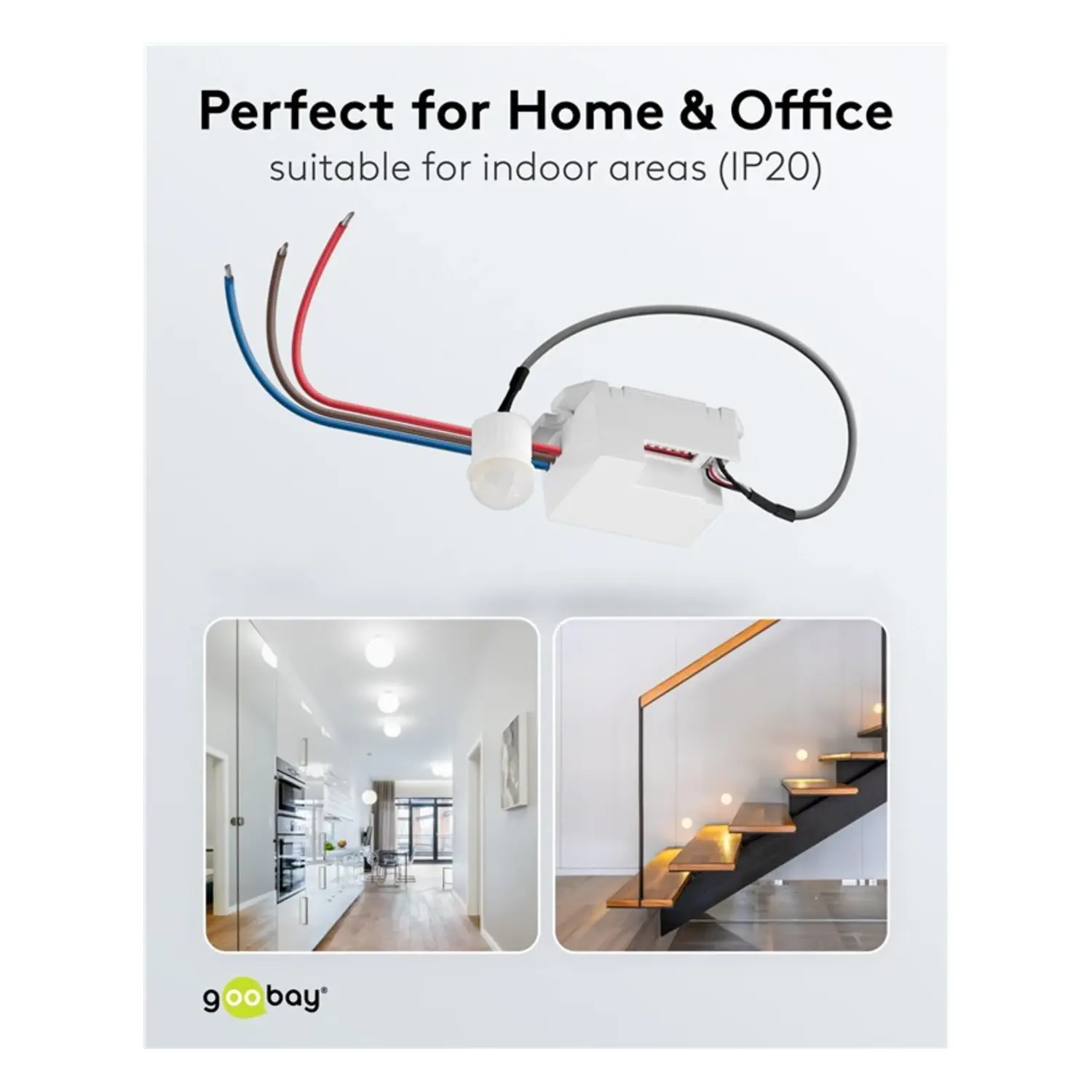 immagine Sensore Movimento PIR Goobay 360° Incasso LED 800W IP65 Regolabile Mini