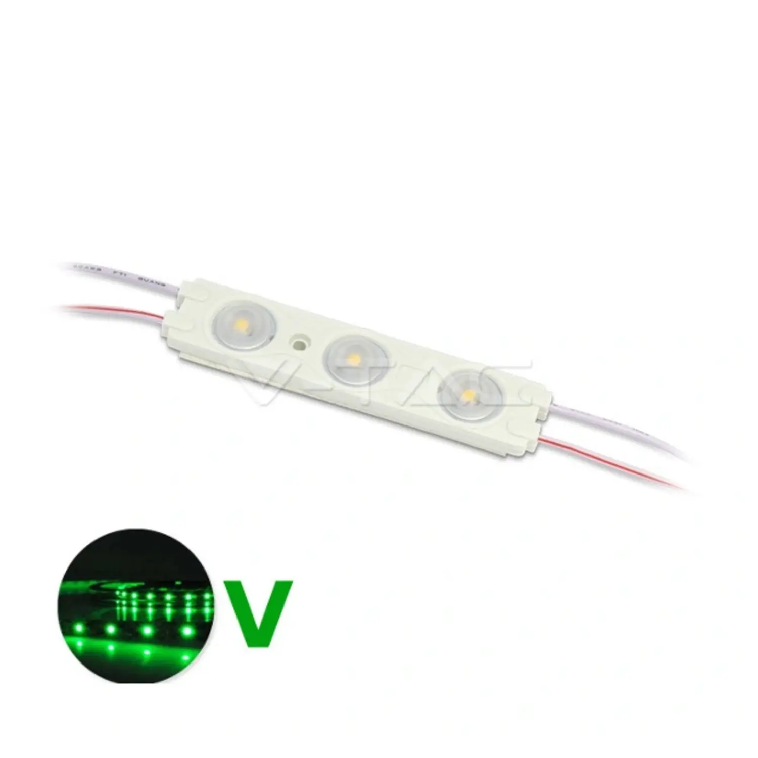 immagine del prodotto modulo 3 led impermeabile insegne strip led ip67 stagno 1,50 watt luce verde