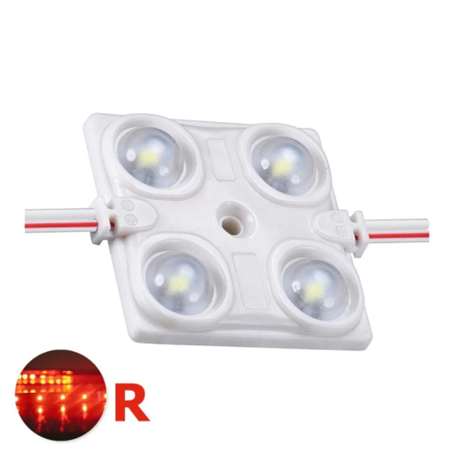 immagine del prodotto modulo led stagno 4 led insegna strip led 12volt 1,44 watt luce rossa